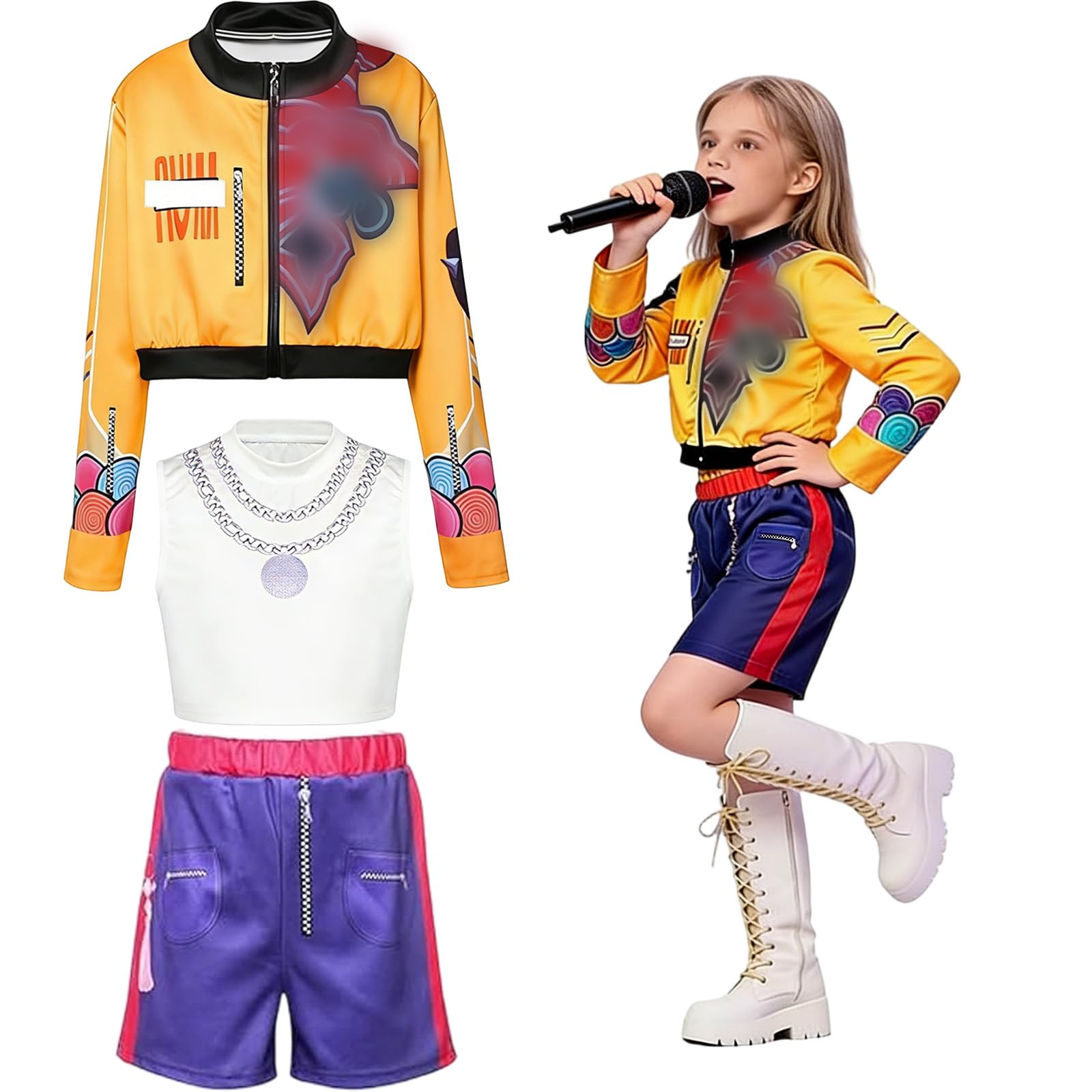 Rumi Cosplay Costume, Hunters Rumi Anime Cosplay Costume, K-pop Anime Cosplay Costume, for Carnival Party Halloween