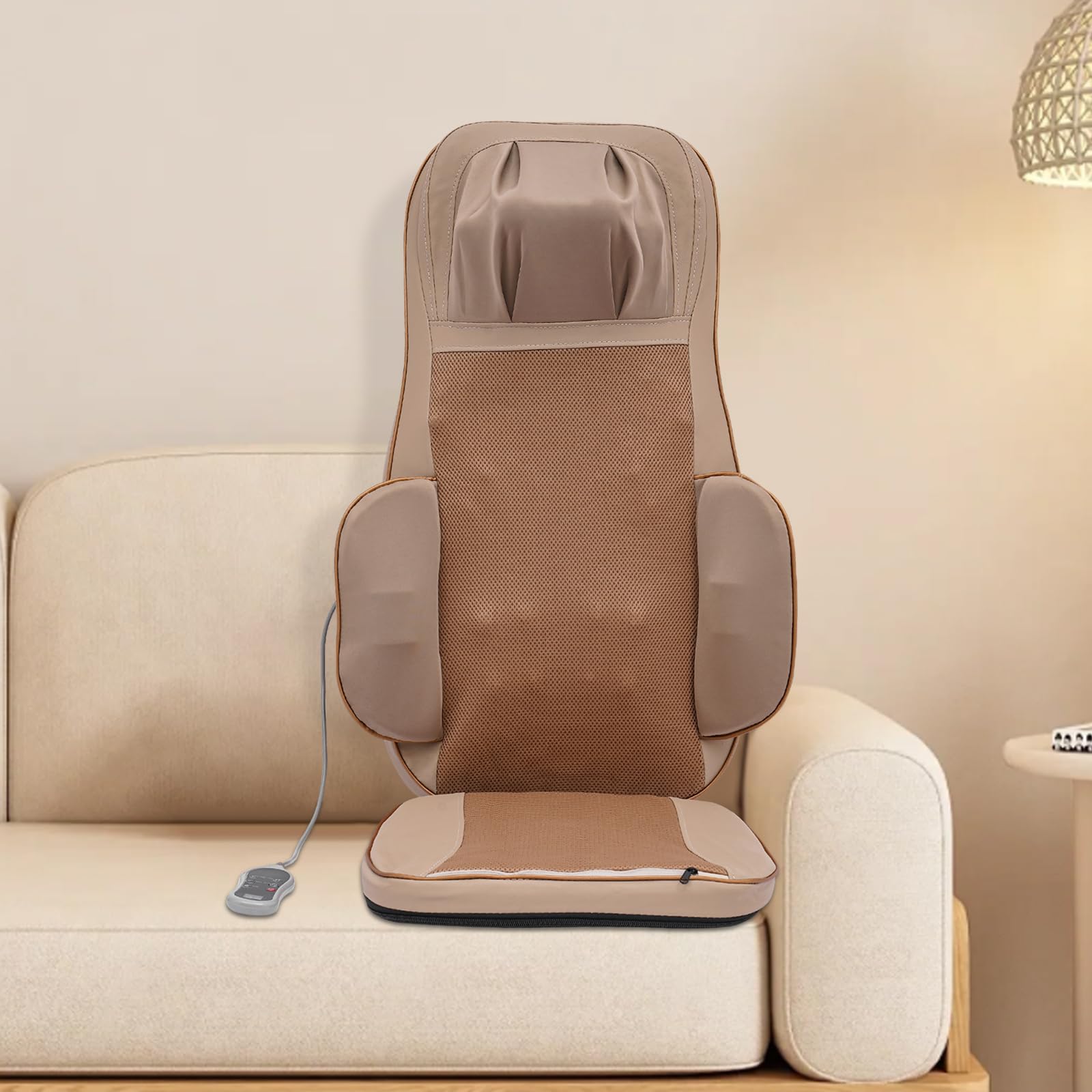 Cuscino massaggiante elettrico a 3 velocità e 3 modalità, massaggiatore per schiena con funzione di calore (42 ℃), per massaggio a compressione multifunzionale, per spalle, vita, fianchi
