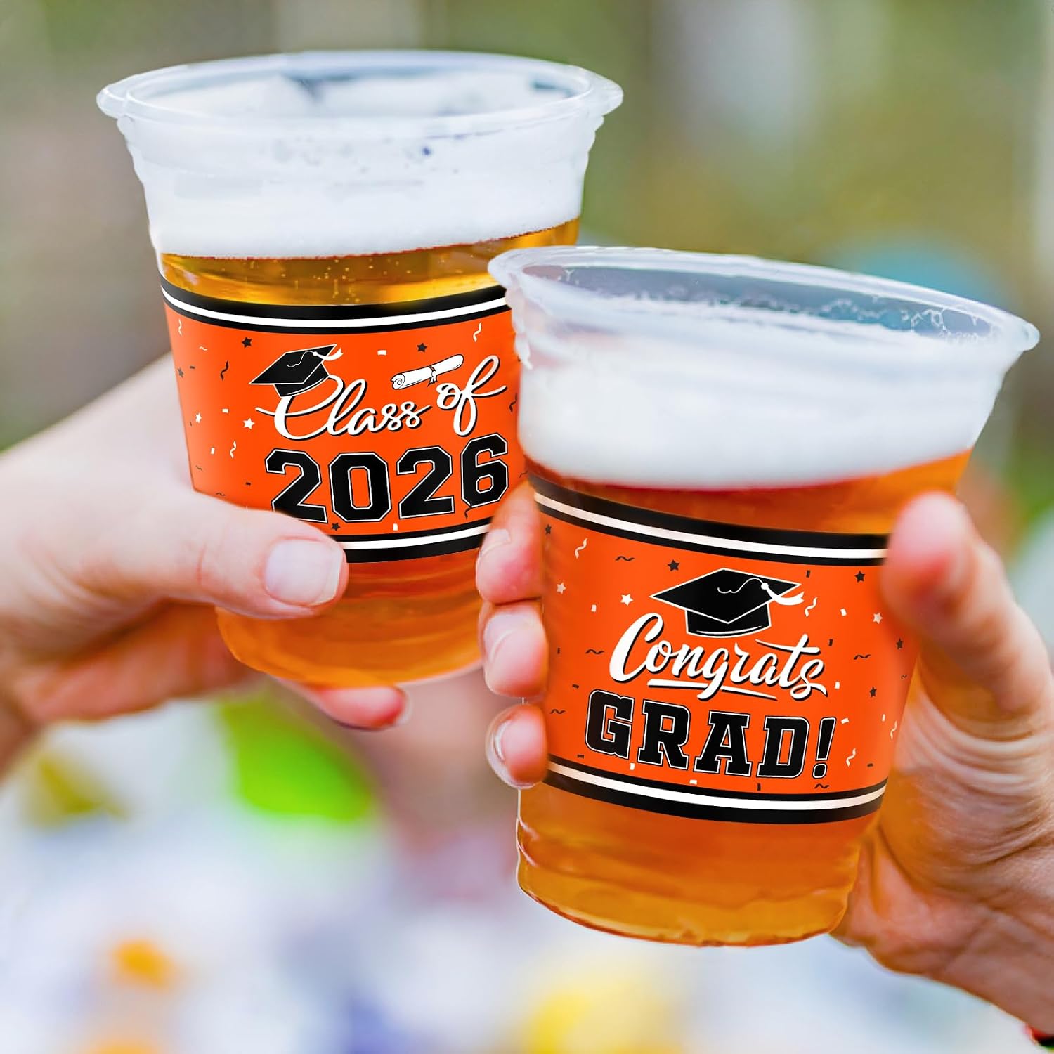 Gatherfun Class of 2026 Celebration - 100 Pcs 16oz Orange Graduation Plastic Cups for Sturdy & Durable Drinkware for Grad Festivities | Essential Graduation Party Supplies & Decorations image 4