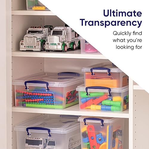 Miniatura 3 de Superio Contenedores de almacenamiento transparentes con tapas, contenedores de plástico sin BPA de 6 cuartos de galón, cajas transparentes para