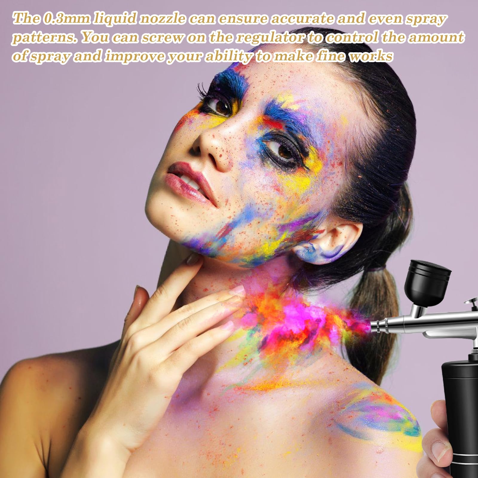 Kit de Aerógrafo con Compresor: Juego de Aerógrafo de Alta Presión Portátil, Aerógrafo Inalámbrico Recargable para Hidratación de la Piel, Arte de Uñas, Tatuaje, Pintura, Maquillaje, Pastel