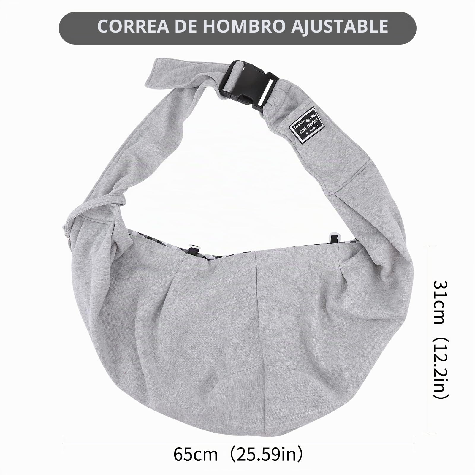 Bolsas de Transporte Bandolera para Perros, Bolsa de Transporte de Bandolera, para Mascotas, para Perro, ventral, pequeño Perro, Bolsa de Transporte para Perros y Gatos para Viajes al Aire Libre Gris