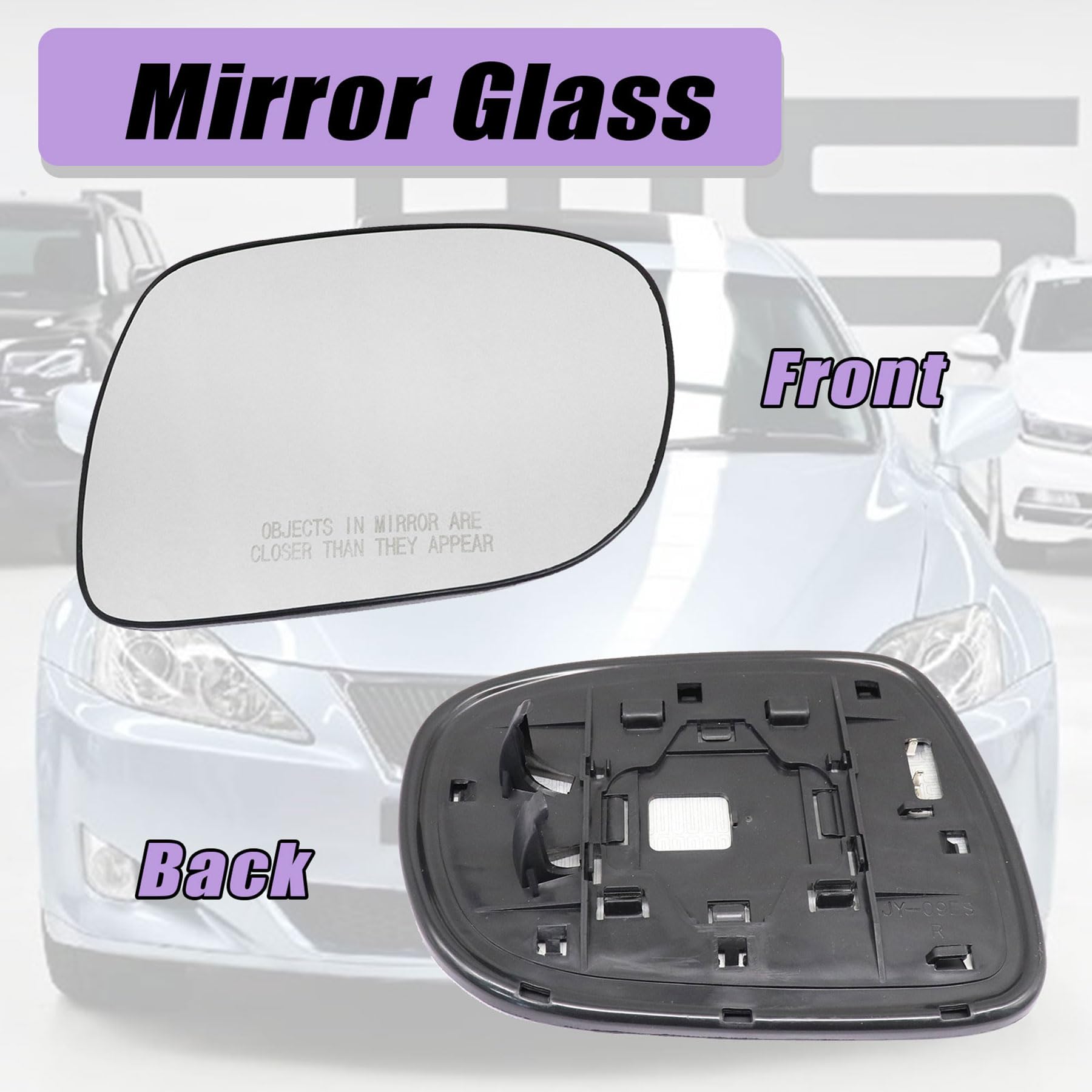 EAP Driver Side Mirror Replacement Lexus Driver Side Mirror Glass For Lexus ES/IS/UX/RC/LC Models - Heated With Blind Spot Heated Lexus Mirror ES350 IS350