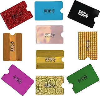 Shudyear 10PCS RFID BLOCKING SLEEVES FOR CREDIT CARD SLEEVES SET RFID IDENTITY CARD PROTECTOR EASILY INTO YOUR WALLET (colorful)
