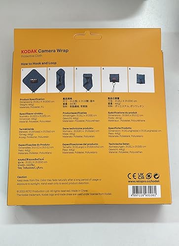 Miniatura 10 de KODAK Envoltura para cámara tamaño M 12.2 x 12.2 in  Resistente al agua, antiarañazos y sin polvo paño protector para cámara sin espejo, cámara
