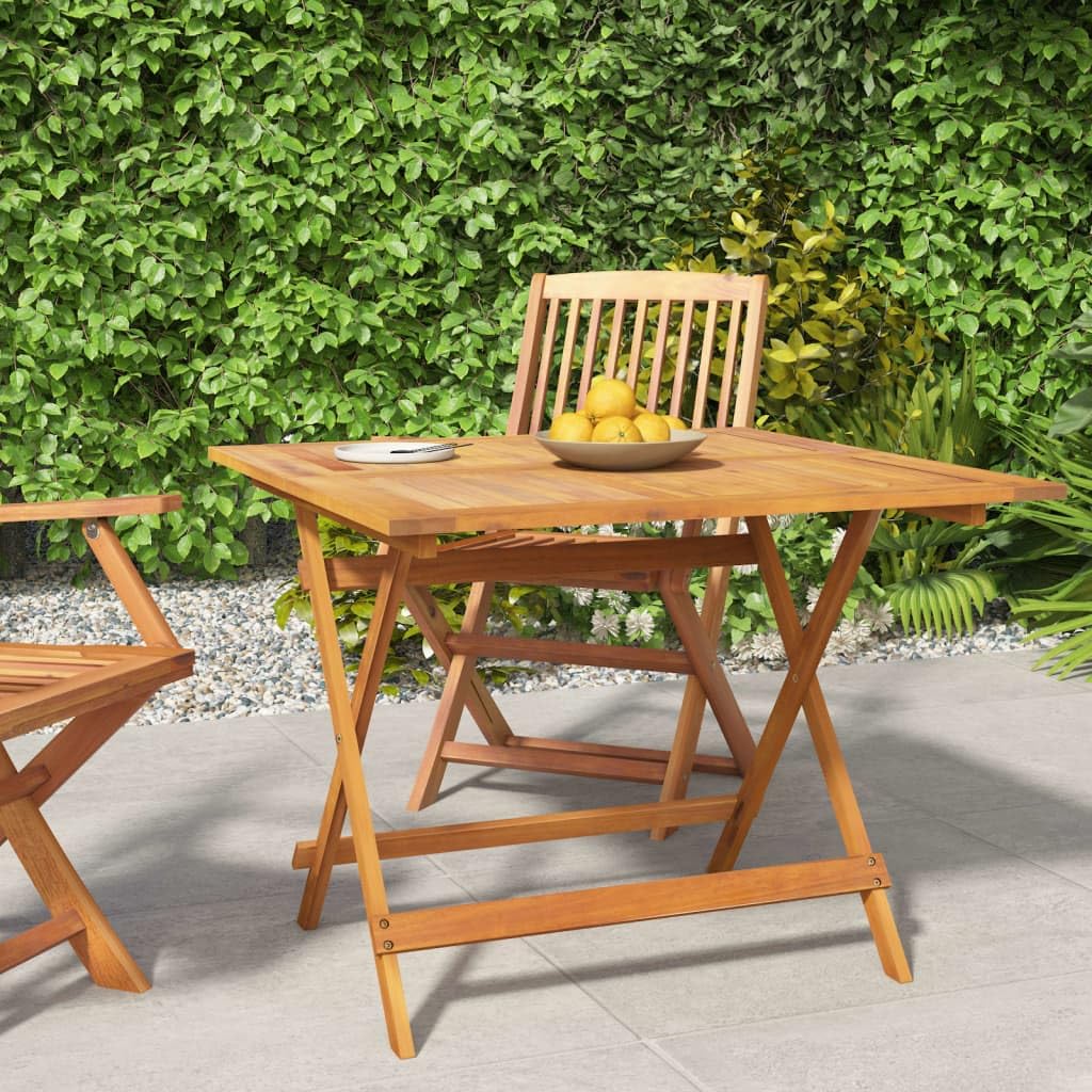 vidaXL Table Pliable de Jardin en Bois d'Acacia Solide pour Terrasse Patio Camping