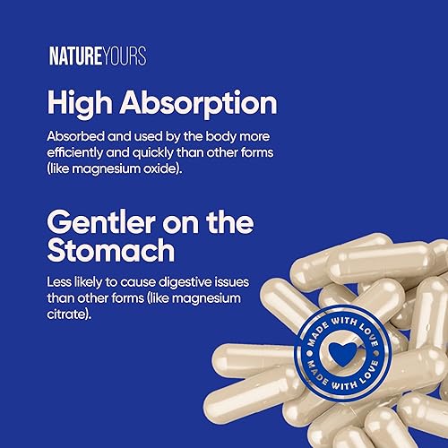 Miniatura 5 de Cápsulas de glicinato de magnesio de 120 mg - Fórmula de alta absorción - Apoya la salud muscular y ósea - Sin OMG, sin azúcar, 90 cápsulas