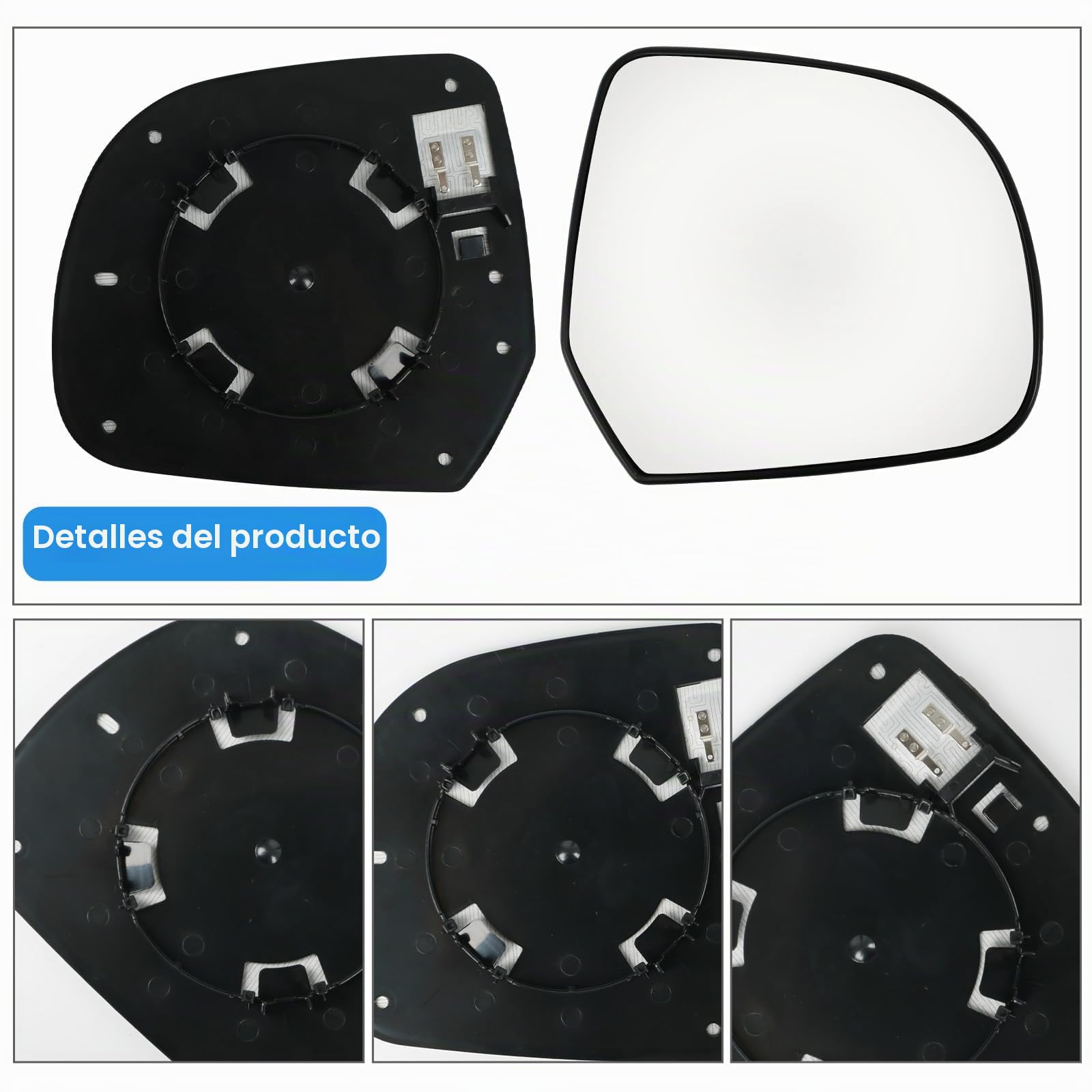 Espejo Retrovisor Ajustable Repuesto para Dacia Duster 2010-2013/Lodgy 2012-2021/Dokker 2012-2021 y Nissan Micra K13 2012-2027/Leaf 2010-2012, Lente de Marcha Atrás (Derecha)