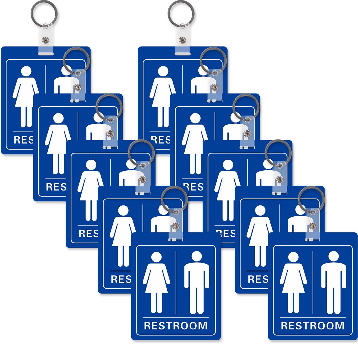 Amazon.com : 10 Pieces Unisex Restroom Sign Restroom Pass Key Tags ...