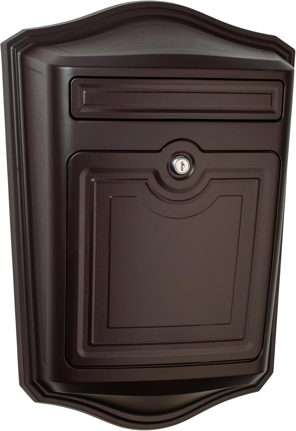 Architectural Mailboxes Maison™ Locking, Vertical Wall-Mounted Mailbox for Outside, Rust-Resistant Aluminum Metal Small Mail Box with Lock and Key Drop Box, Rubbed Bronze