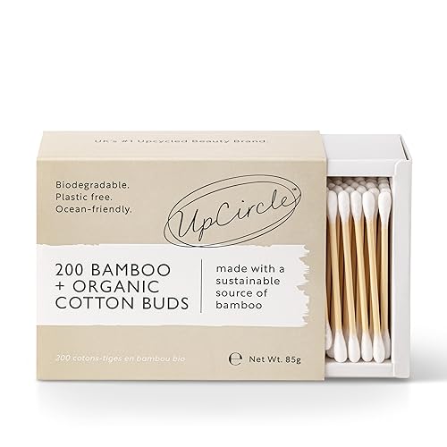 UpCircle Bamboo Cotton Buds - 200 Pieces - Sustainable, Plastic-Free,