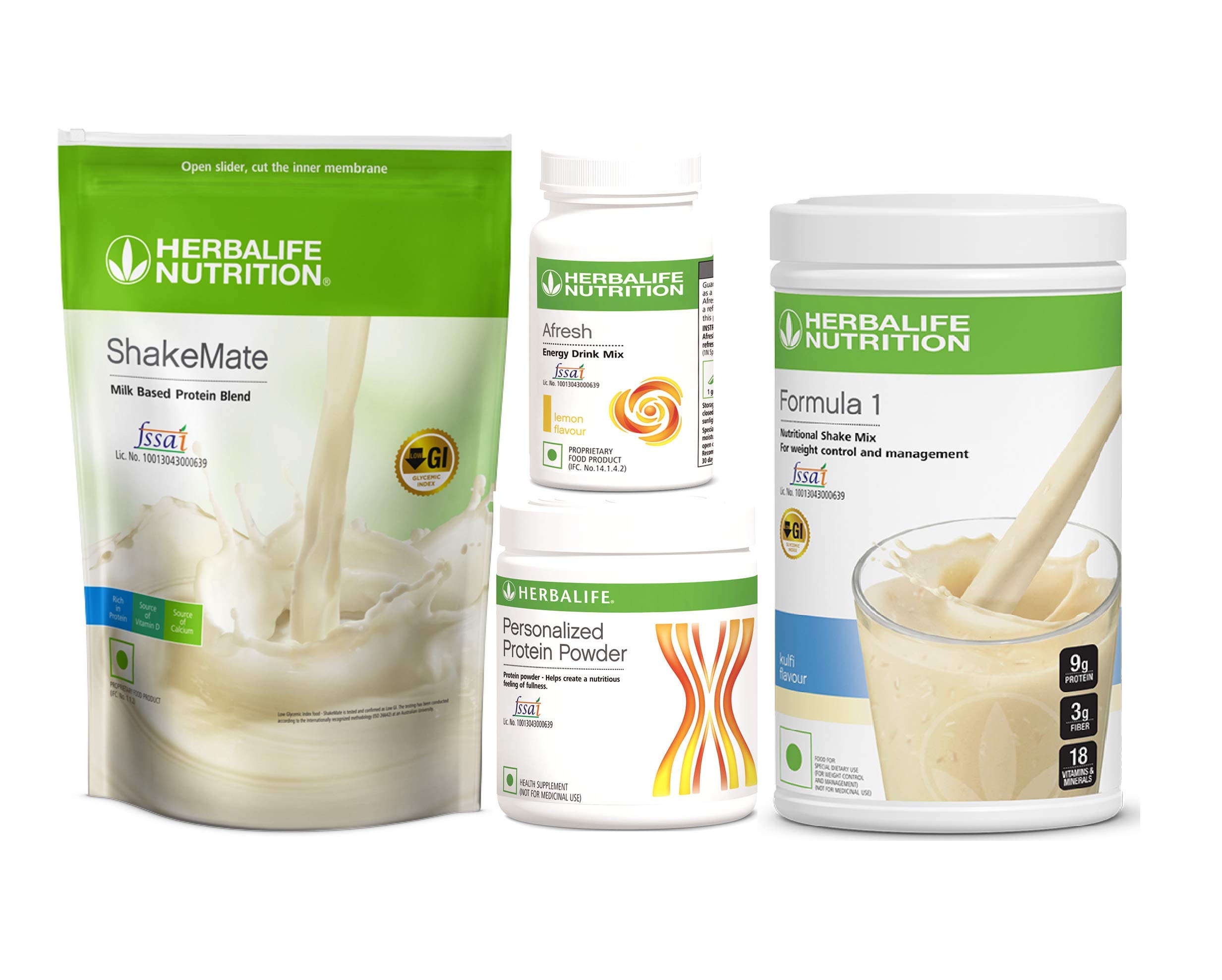 Herbalife Nutrition Combo Shakemate With Formula One Kulfi, Ppp200, Afresh Lemon