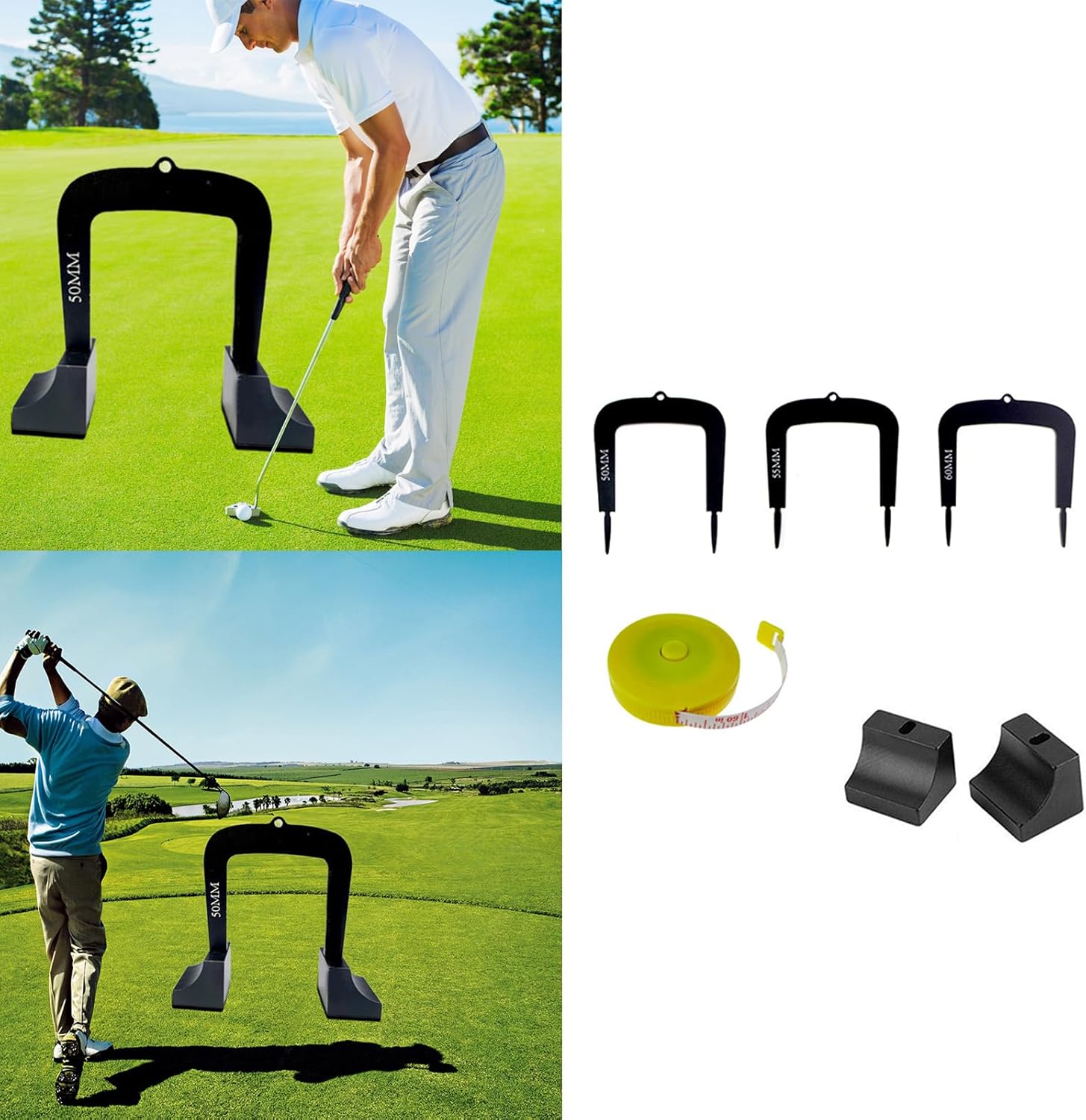 3Pcs Golfs Practice Putting with Base Differently Sized Putter Golfs Training Tool Detachable Gate Enduring Golf Training Tool to Improve Alignment & Accuracy