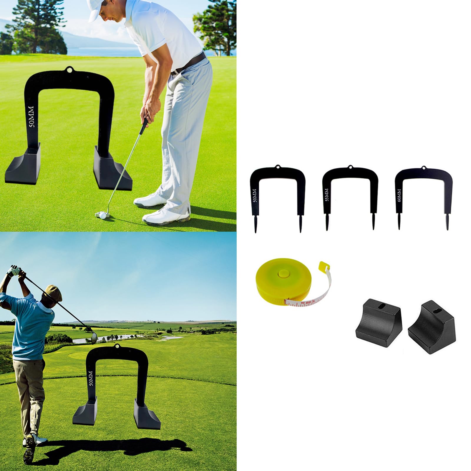 WEISUYUUS 3pieces Golfs Putting Gates Metal Golfs Training Tool Golfs Putter Practice Beginners Putt Trainer for Indoor Outdoor