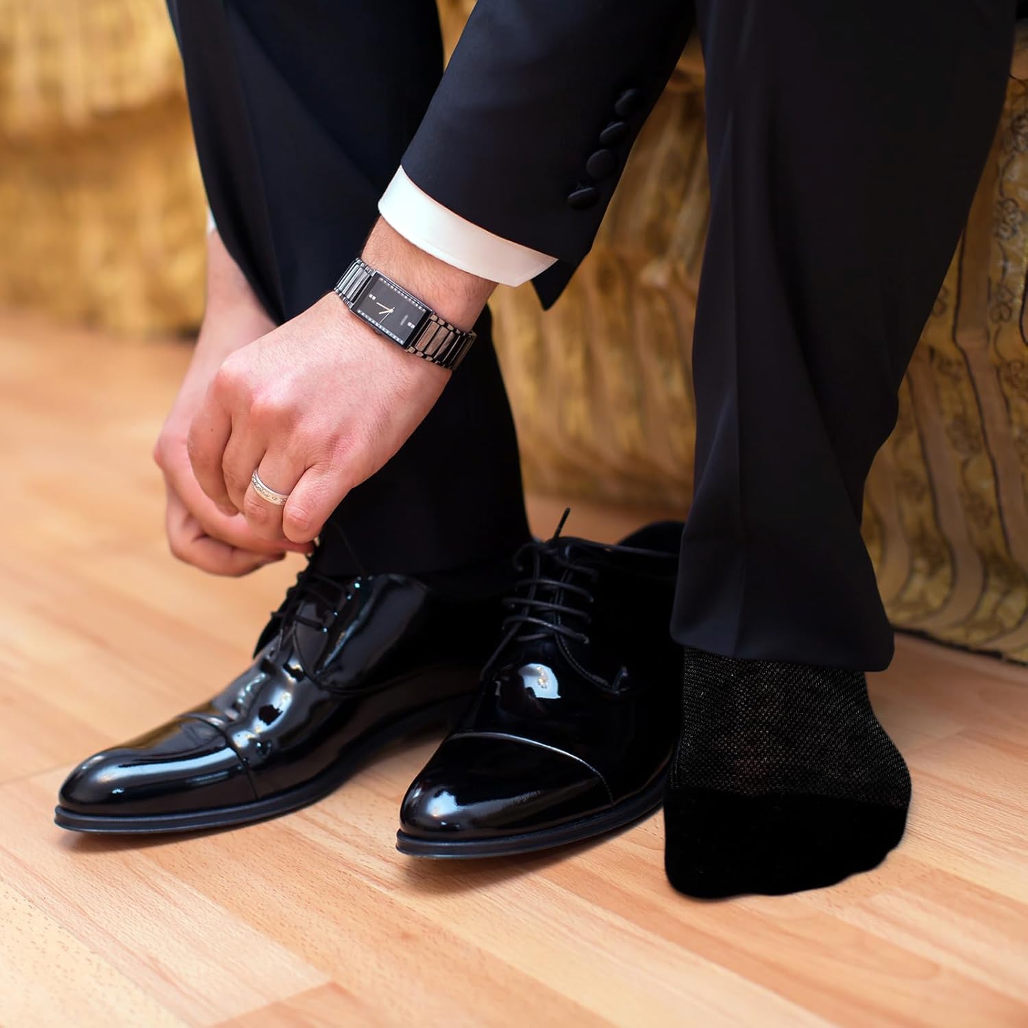 10 Pairs Mens Ultra Thin Cotton Dress Socks Breathable Summer Crew Business Socks Soft and Lightweight for Men - Image 3