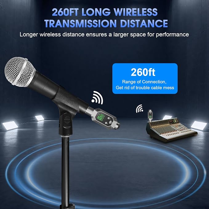 Sistema Inalámbrico de Micrófono XLR Transmisor y Receptor miniatura 3