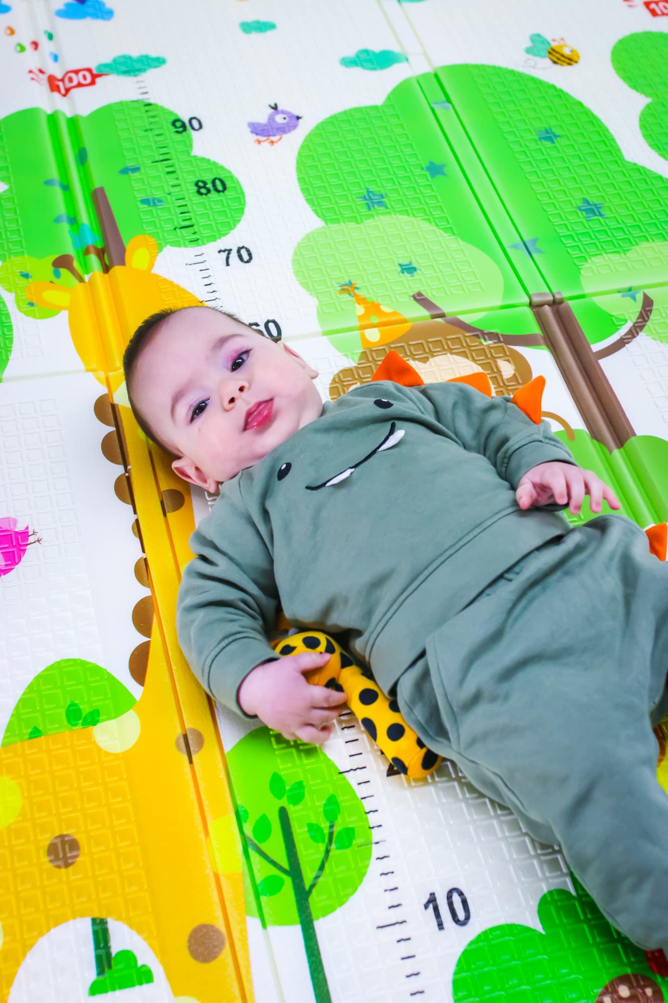 Spielmatte für Babys, faltbar, rutschfest, extra groß, wendbar, wasserdicht, tragbar, doppelseitig.