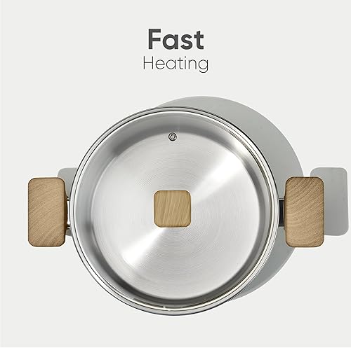 Miniatura 5 de CAROTE Olla de Acero Inoxidable  Olla de Cocina de Inducción Resistente de 5.5 Cuartos con Tapa Visible para Pasta, Sopa, Espaguetis, Olla Grande de