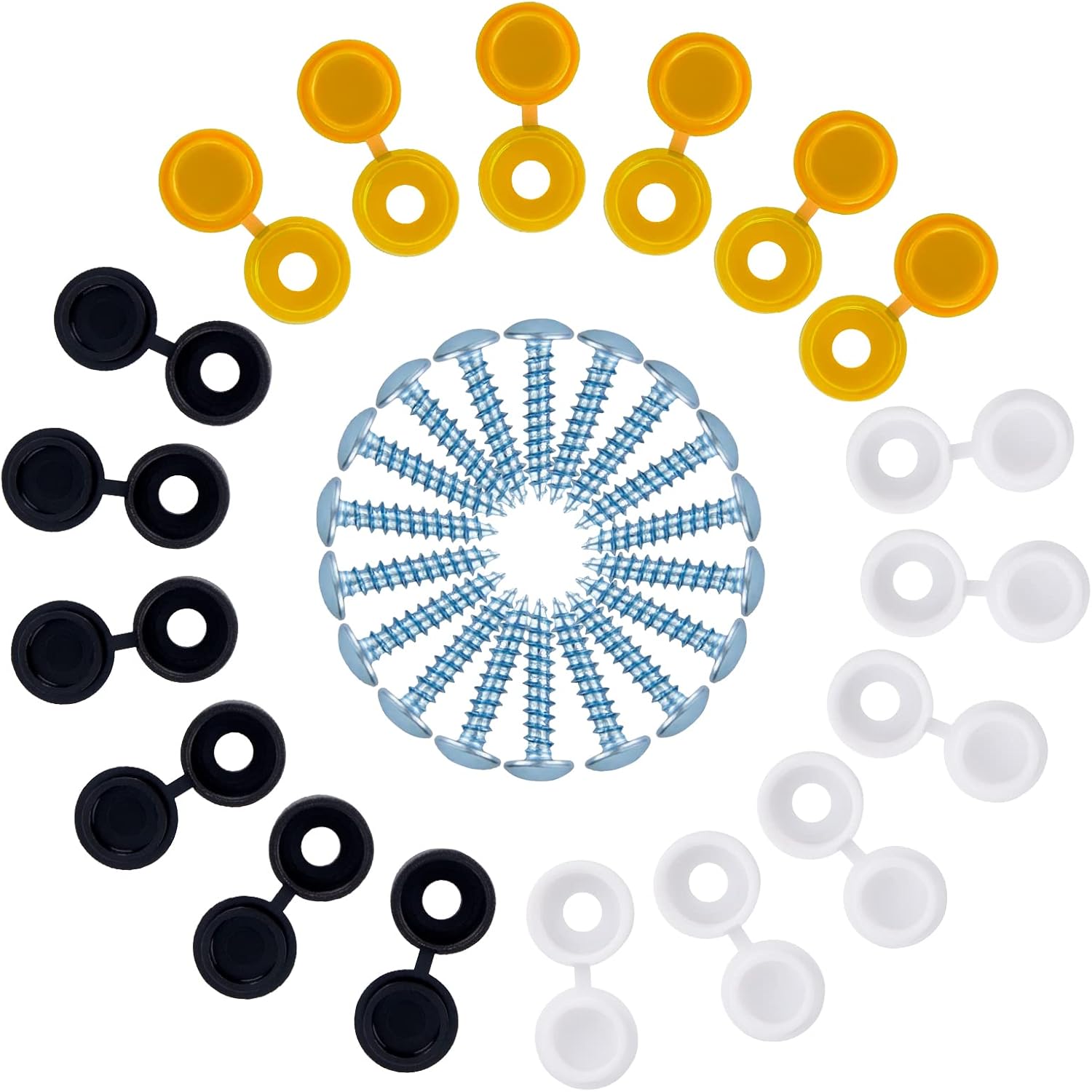 XTDMJ 18 Pieces Caps and Screws Car License Plate Fixing Fitting Kit