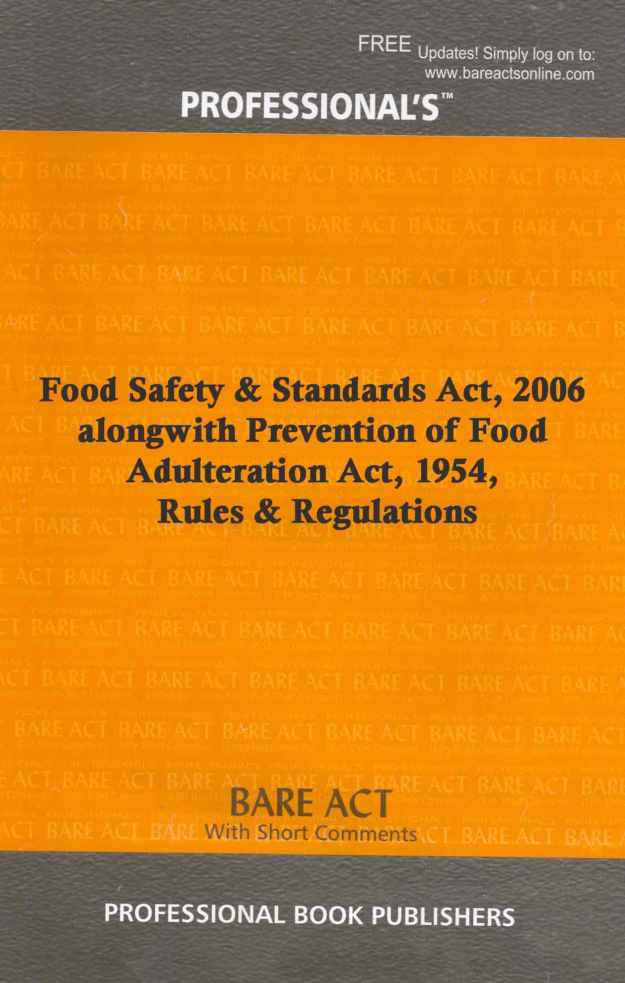 Buy Food Safety & Standards Act, 2006 alongwith Prevention of Food