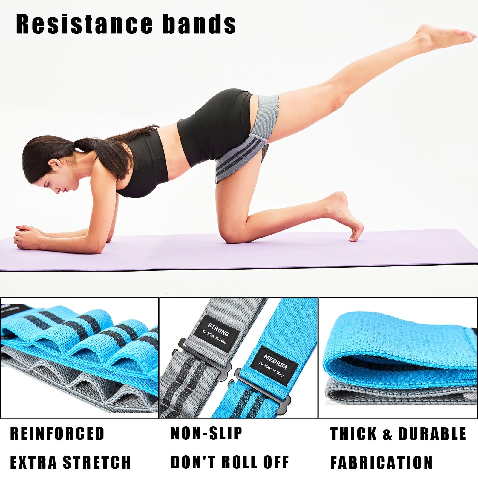 CFX Resistance Bands Set Exercise Bands With Non-Slip Design For HIPS & Glutes