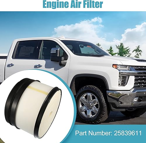 Miniatura 2 de X AUTOHAUX Filtro de aire de motor de automóvil 25839611 para Chevrolet Silverado 2500 3500 HD 2006-2011 para GMC Sierra 2500 3500 HD 6.6L Diesel
