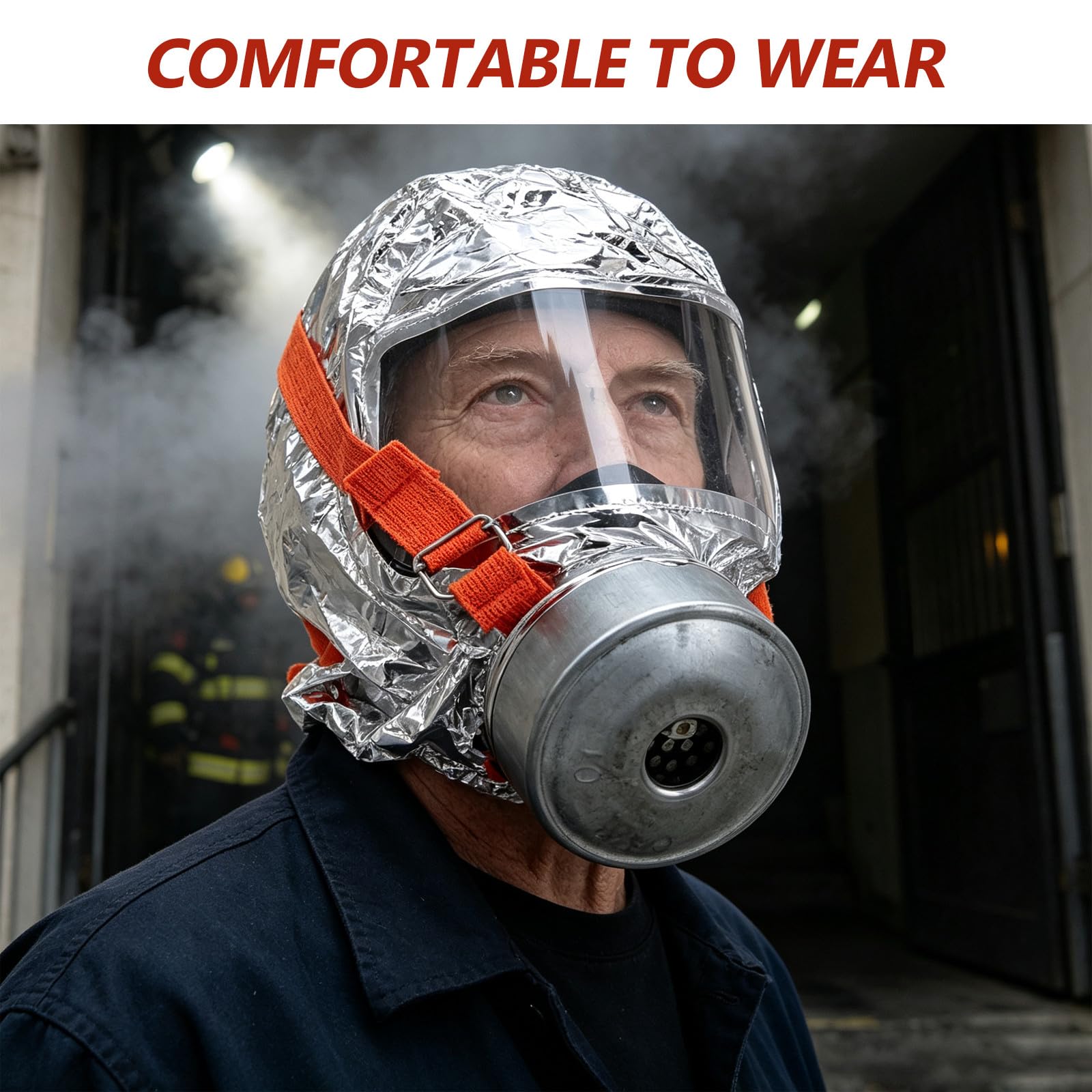 YARNOW contre l'inhalation de fumée, cagoule filtrante d'auto-sauvetage d'urgence avec fenêtre de vision transparente, équipement de sécurité incendie pour la maison et les voyages