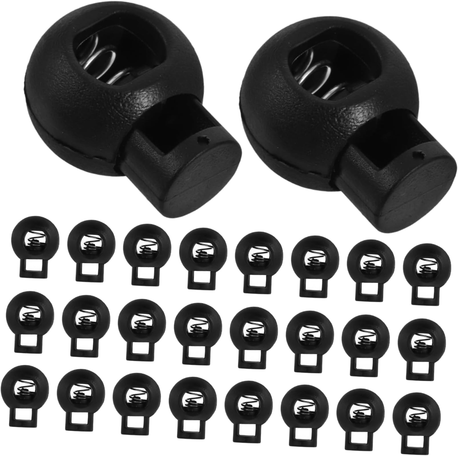 60pcs Spring Cord Lock Clips Single Hole Fasteners for Drawstring Bags Tent and Elastic Applications Lightweight and Versatile Cord Tighteners for Crafting and Outdoor Gear