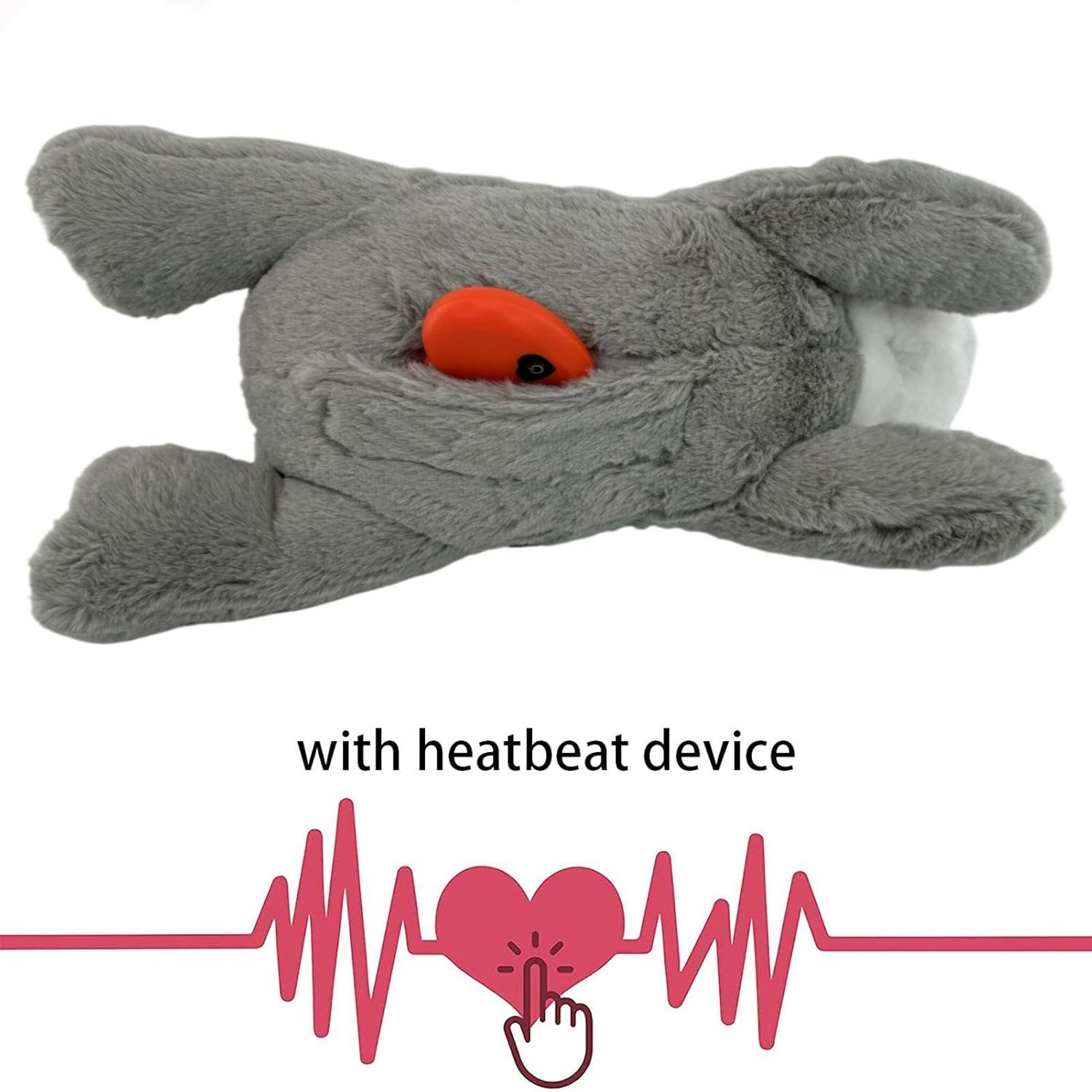 Dtaigou Bunny with Heart Beat,Soft Stress Puppy Relief Toy - Calming Pet Stress Relief and Calming Aid, Puppy Sleeping Dog Toy, Soft Stress Puppy Relief Toy for Puppy 7 713B krE wL. AC SL1500