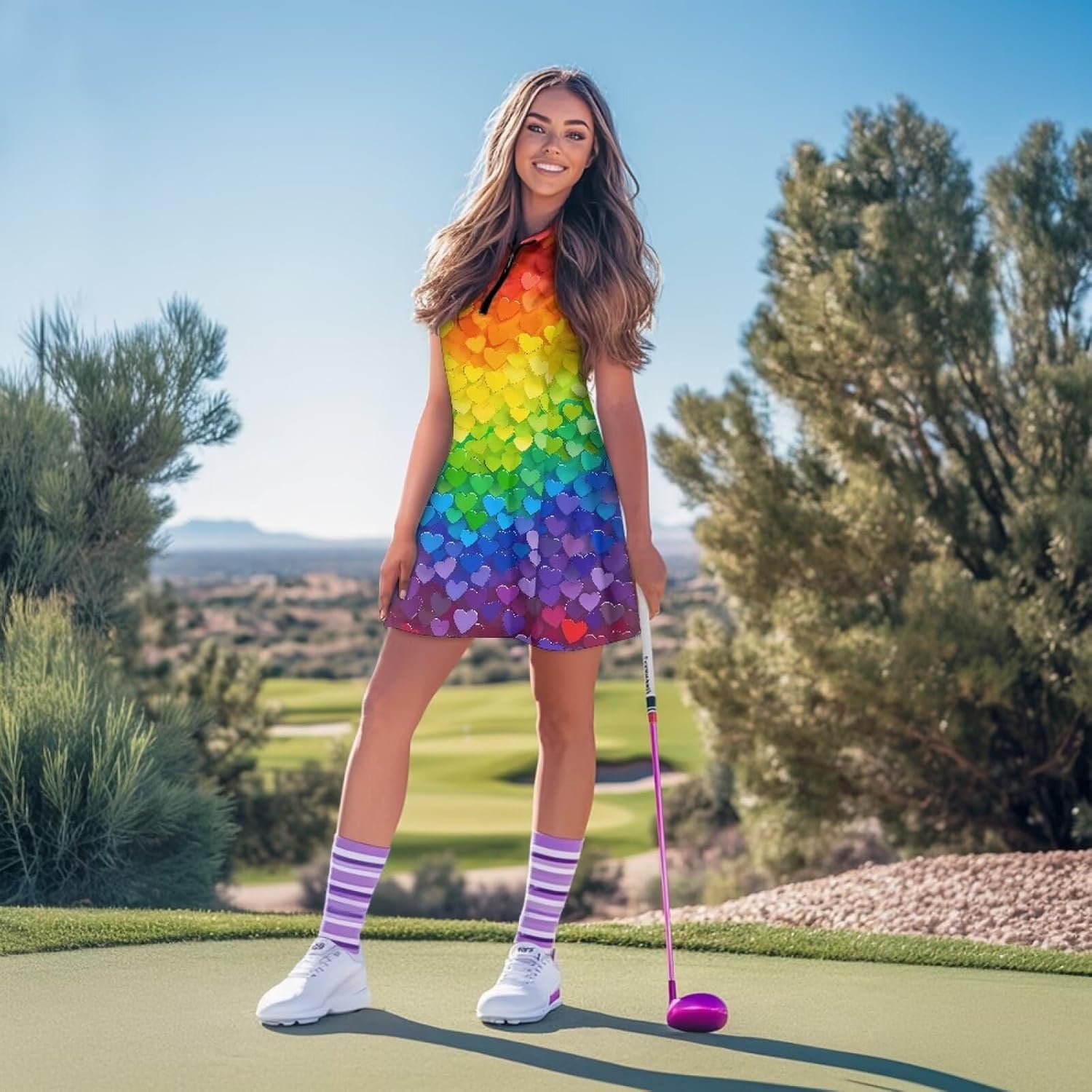 Womens Sleeveless Golf Tennis Dresses with Inner Shorts＆Pockets Well-Designed for Workout Casual Wear Plus Size