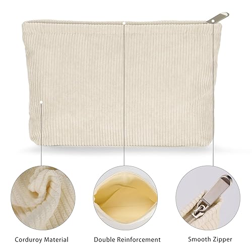 Miniatura 2 de Etercycle Bolsa de maquillaje de pana, bolsa de cosméticos, organizador de bolsas de cosméticos, bolsa de almacenamiento, bolsa de maquillaje