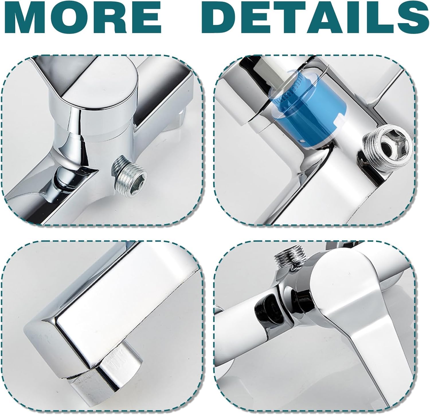 Robinet de douche monocommande, en acier inoxydable, mitigeur de douche avec contrôle manuel, interrupteur de valve sanitaire, robinet de bain pour eau froide et chaude