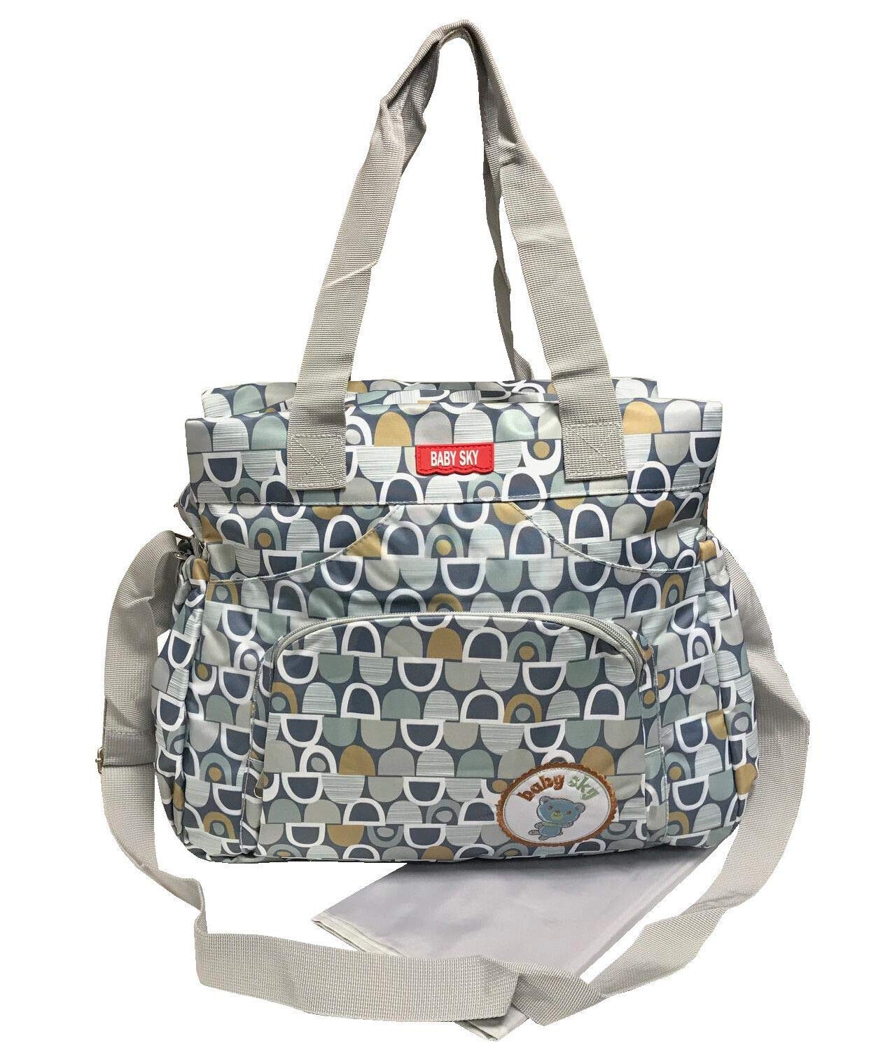 Large Waterproof Baby Nappy Changing Bags Diaper Hospital Shoulder Bag Set 9050 (9050-Blue D)
