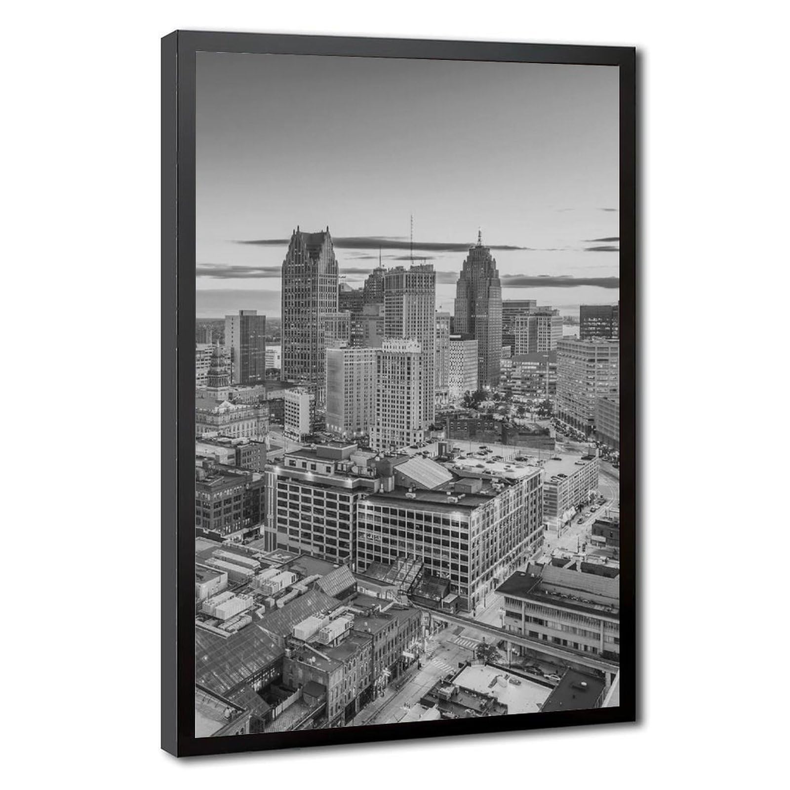 Bareronor Detroit Skyline Canvas Poster Bedroom Decor Landscape Office Room Decor Gift 24" L X 36" W