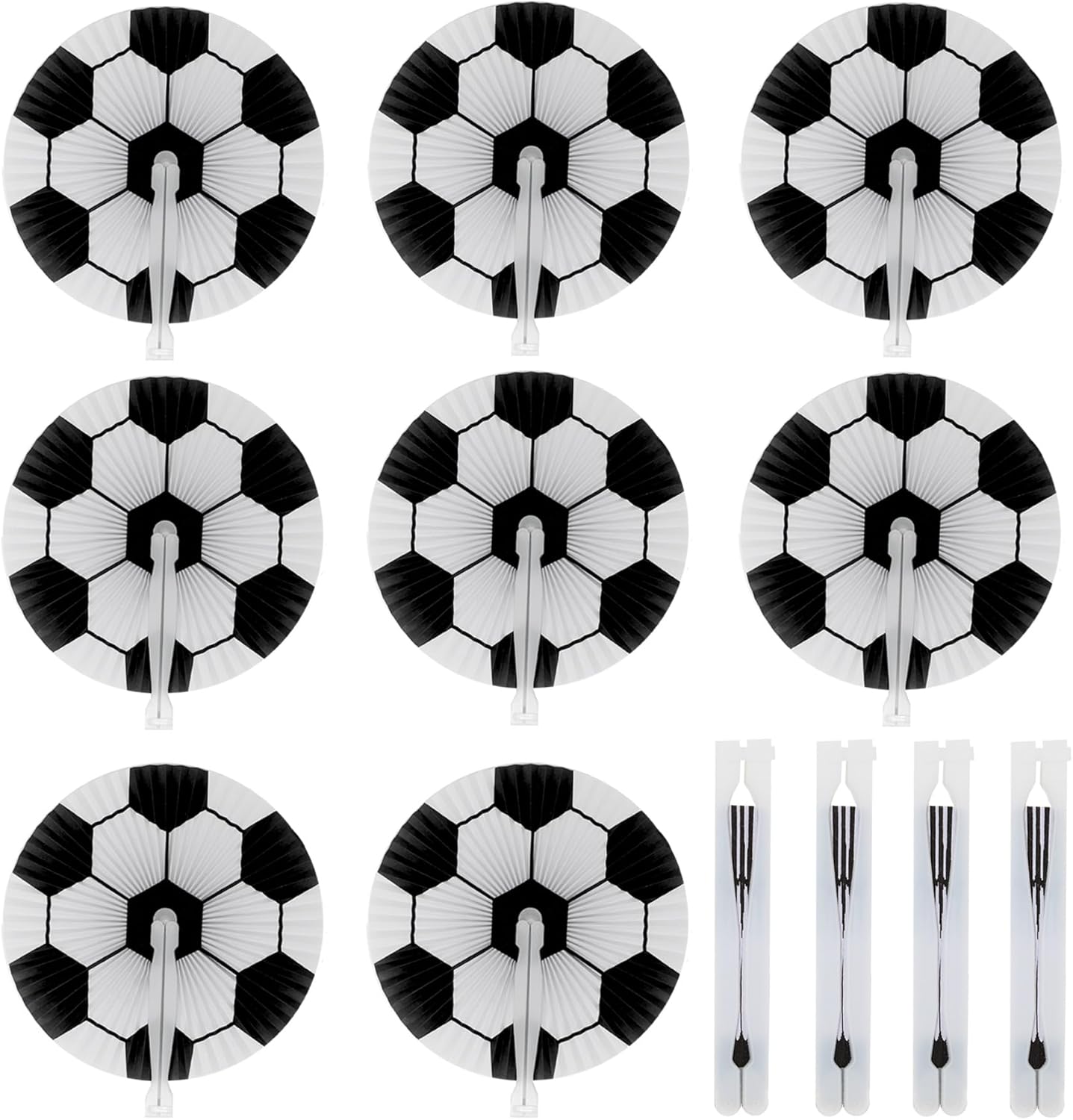 Soccer Ball Foldable Hand Fans 12 Soccer Party Favors for