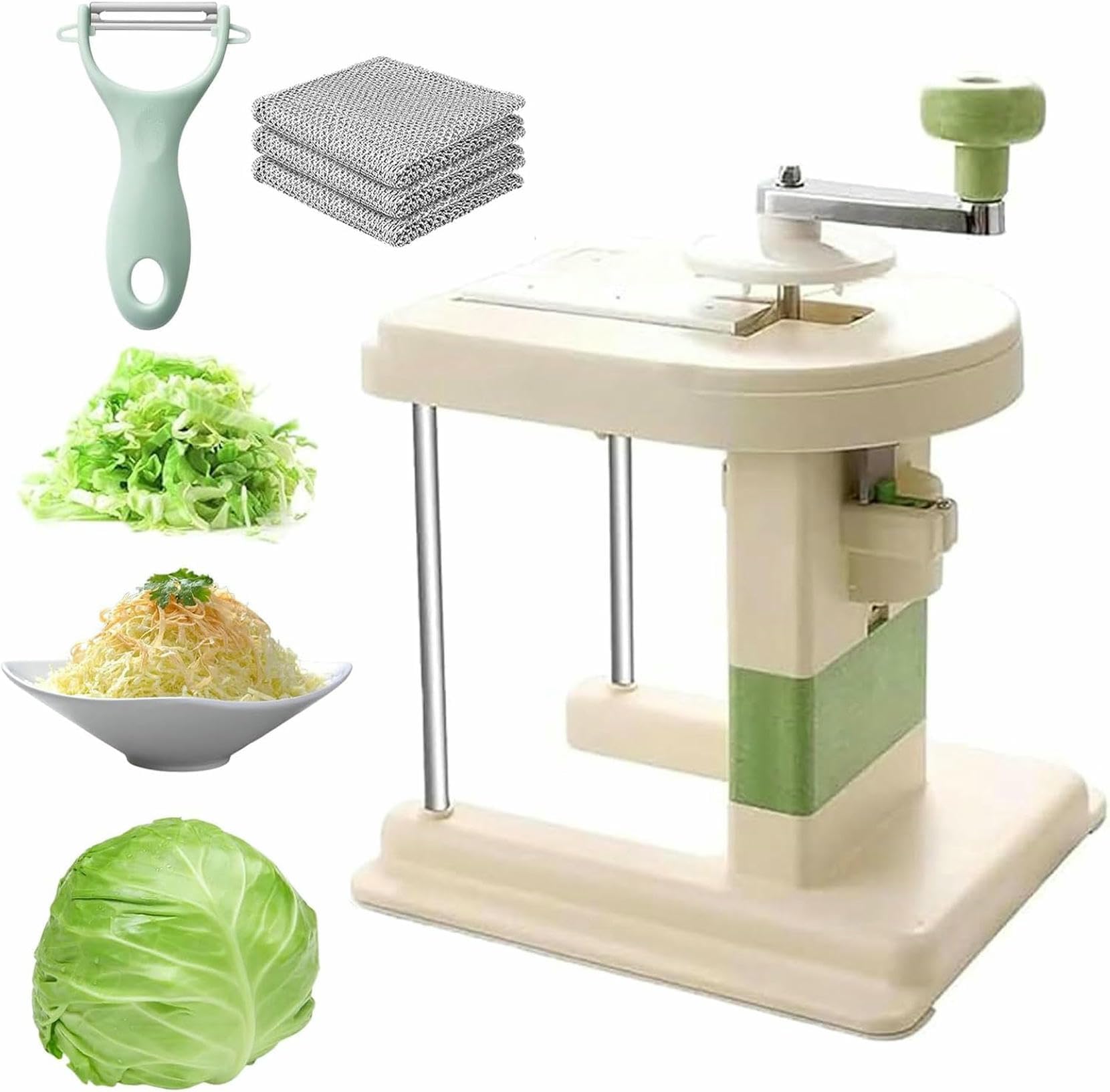 Kohlzerkleinerer – Elektrischer Hobel und Reibe für Sauerkraut und Krautsalat – Multifunktionales Gemüsezubereitungswerkzeug (1 Stück)