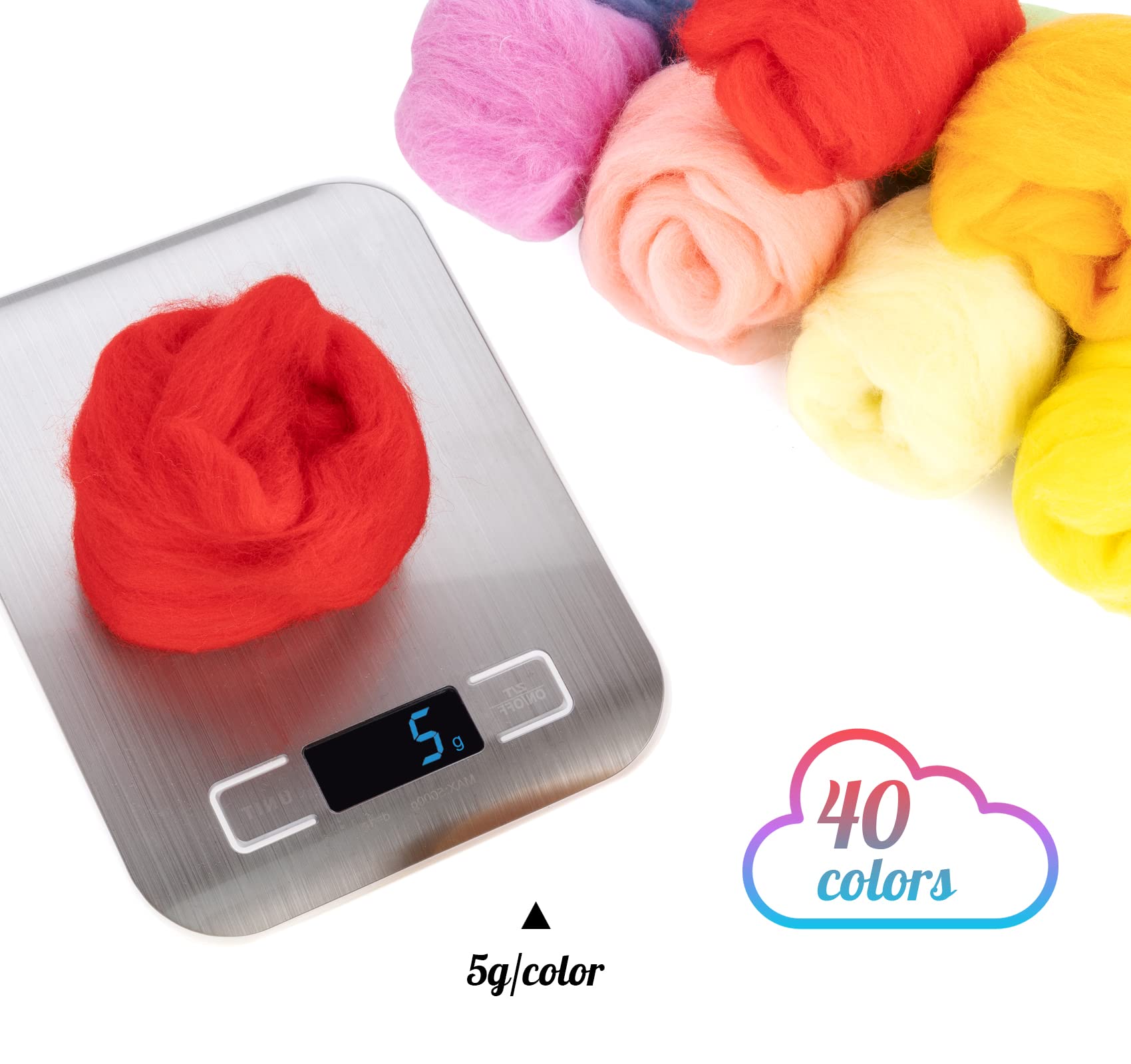 GG24867-Kit De Feutres De Laine Pour Bricolage. 50-36 Couleurs. Poignée