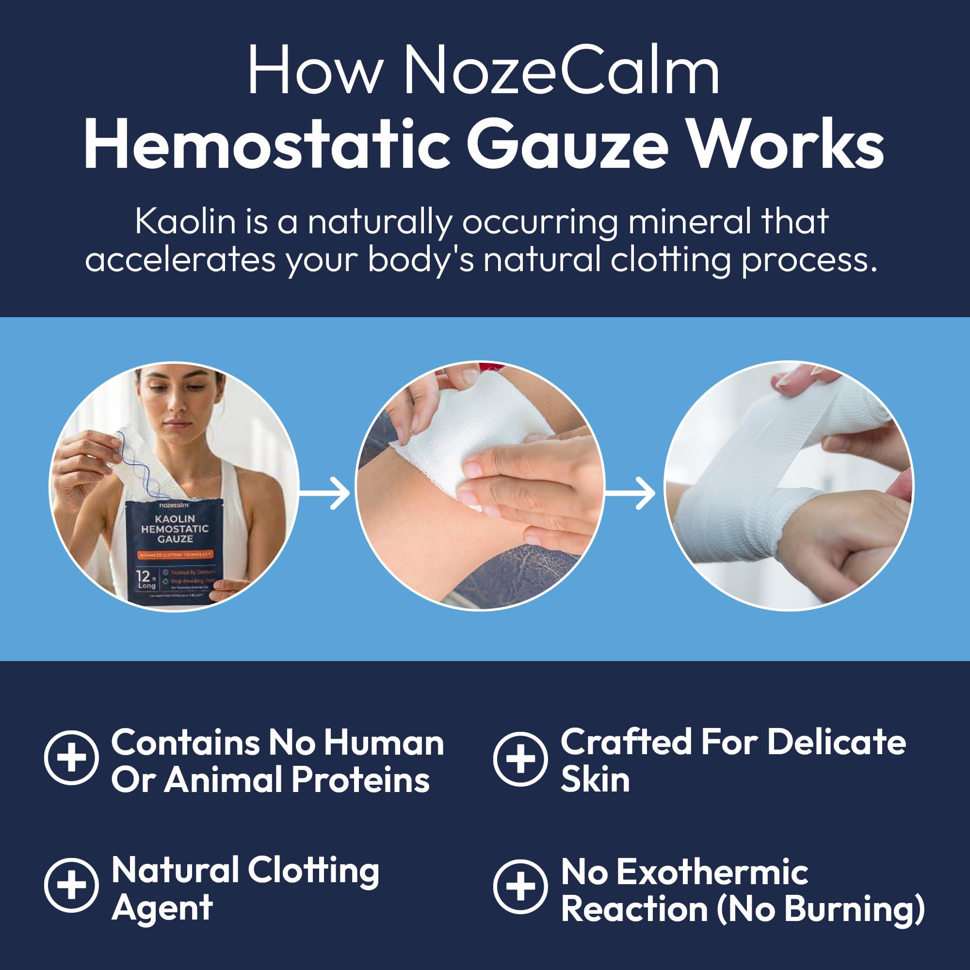Kaolin Hemostatic Gauze, Sterile Clotting Bandage - 3 Inch x 12 ft — Amazon image 3
