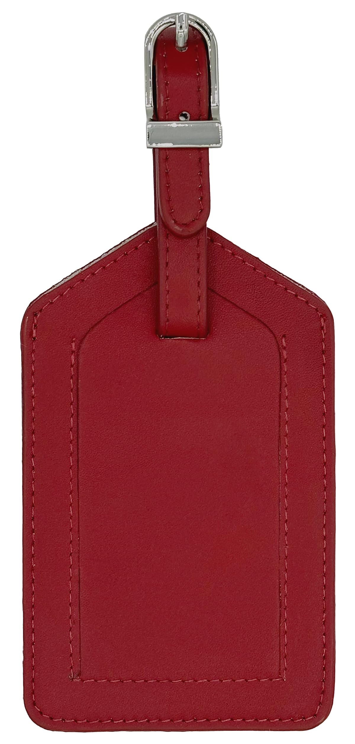 123 Cheap Checks Red Genuine Top Grain Leather Luggage Tag