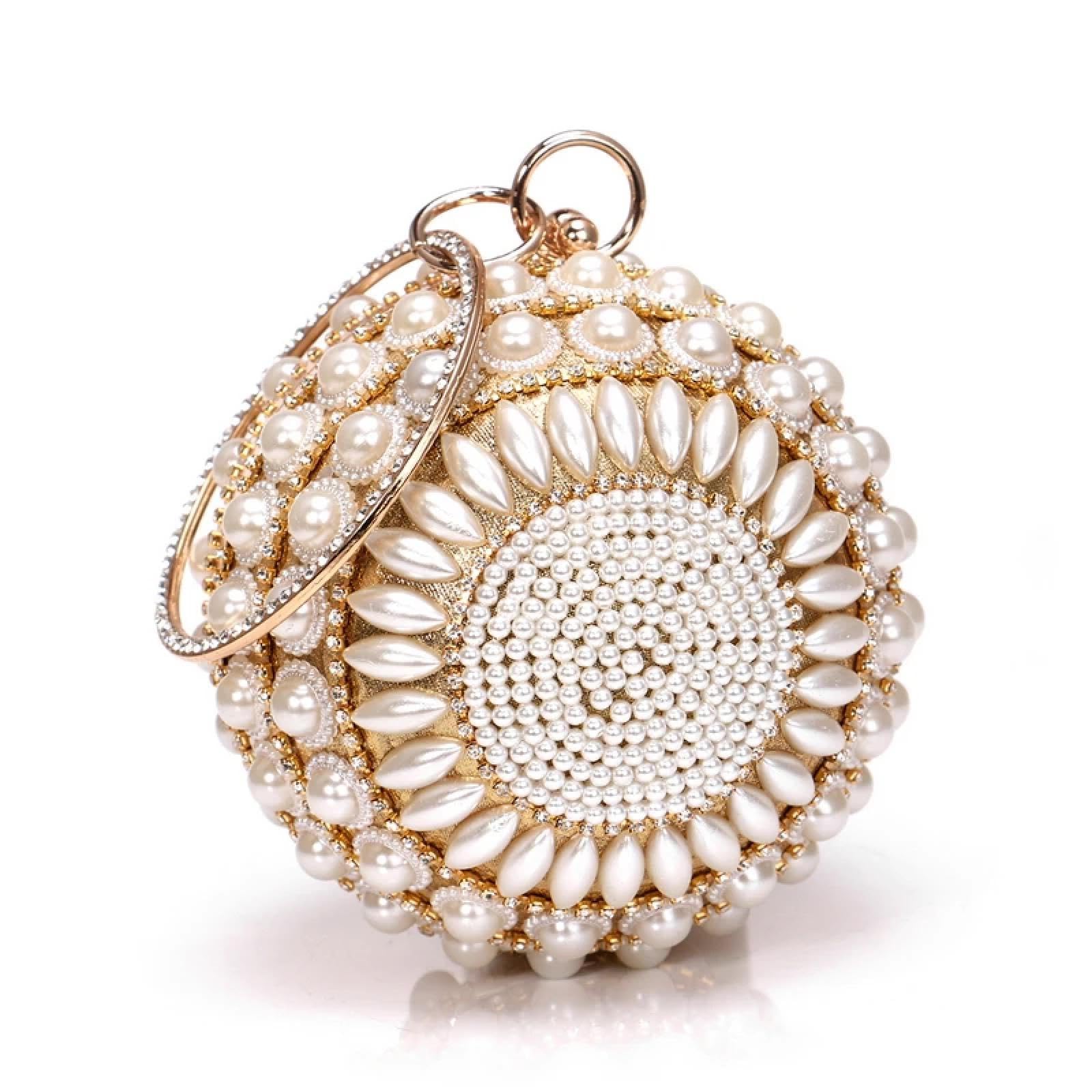 Abendtasche Damen Clutch Ball Quaste Frauen Party Metall Kristall Clutches Abend Hochzeits Tasche Braut Schulter Handtasche Armbänder Clutch