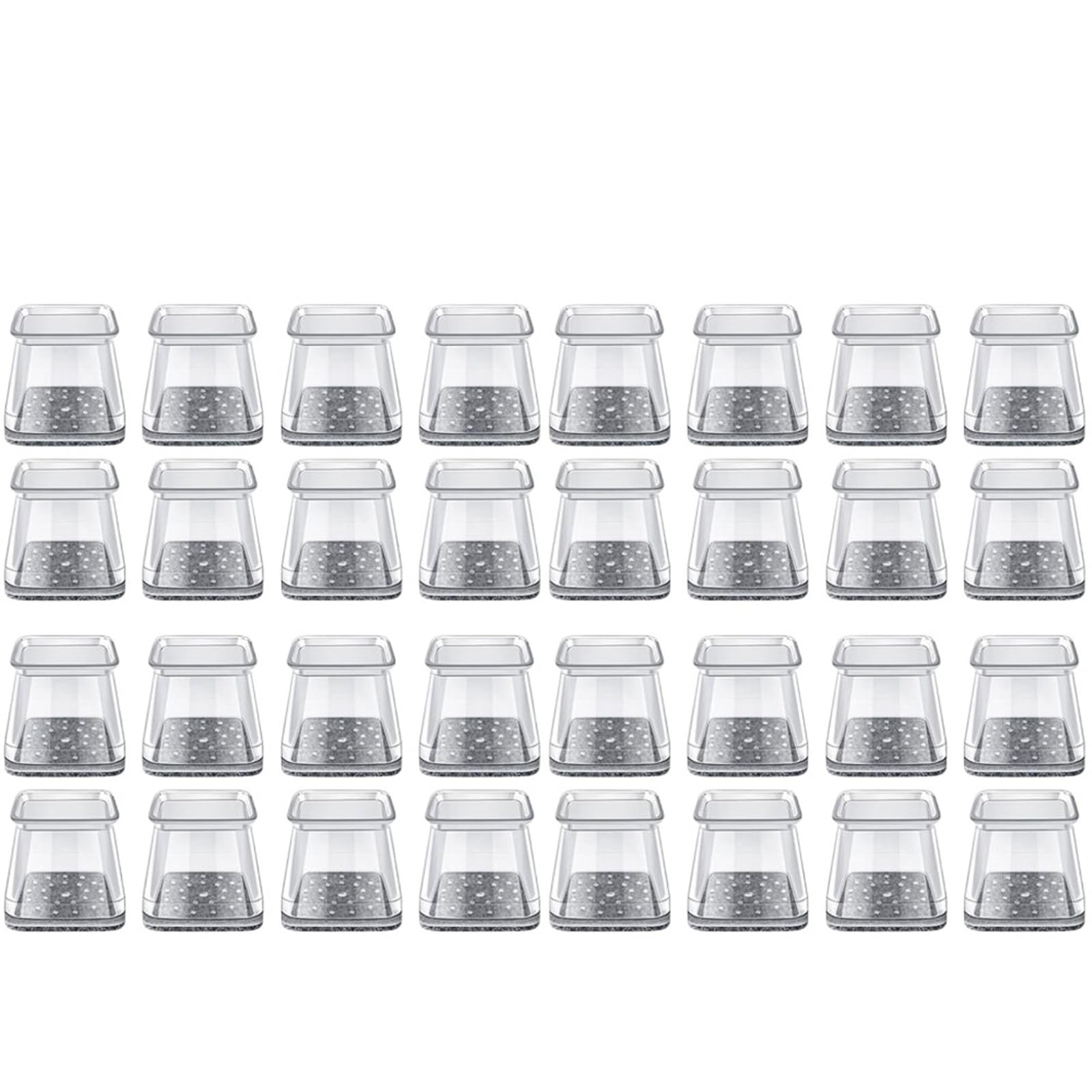 Fieltro Adhesivo Protectores de Patas Silla Deslizadores Piso Fieltro | 32 Uds. Tapas cuadradas de silicona for muebles for caminar tranquilo(32 PCS_XL)