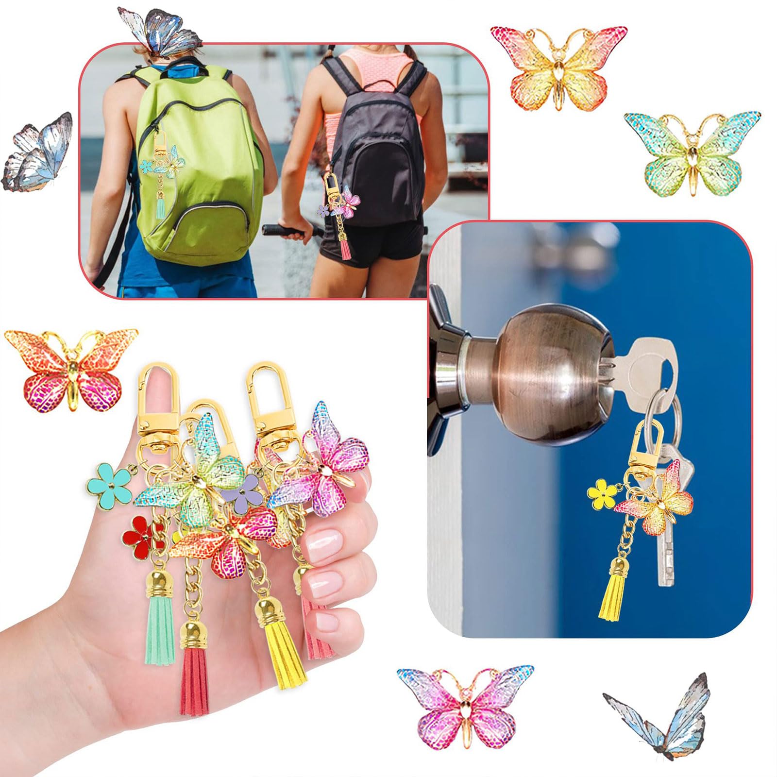 Generisch Llaveros llamativos girasoles, colección de llaveros brillantes de girasoles, accesorios de bolsos de moda para estudiantes y adolescentes, llaveros para bolsos