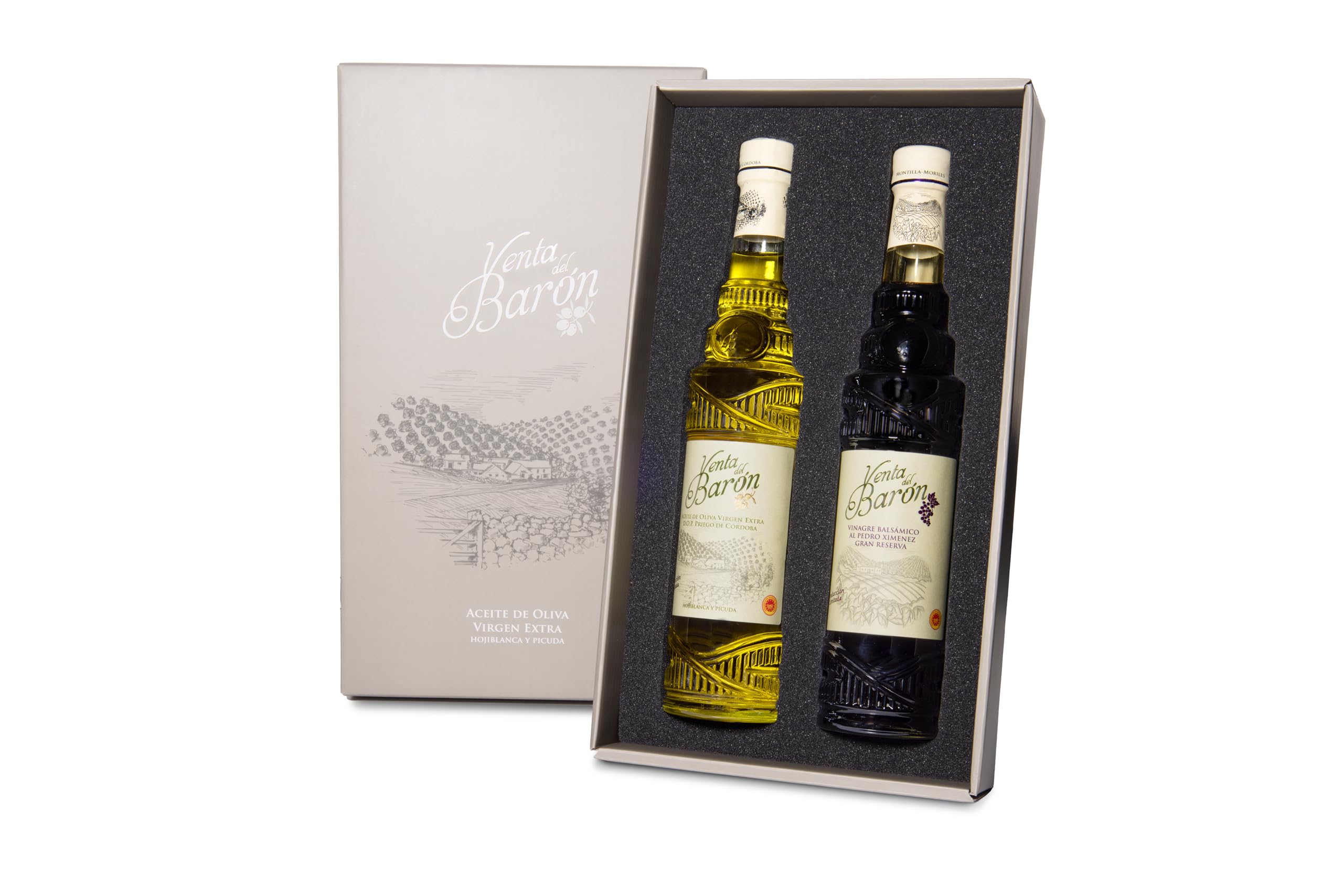 Venta Del Barón - Vinagre PX 100ML + Aceite de Oliva Virgen Extra 500ML | DOP Priego de Córdoba - Andalucía - España | Calidad premium | Prensado en Frío