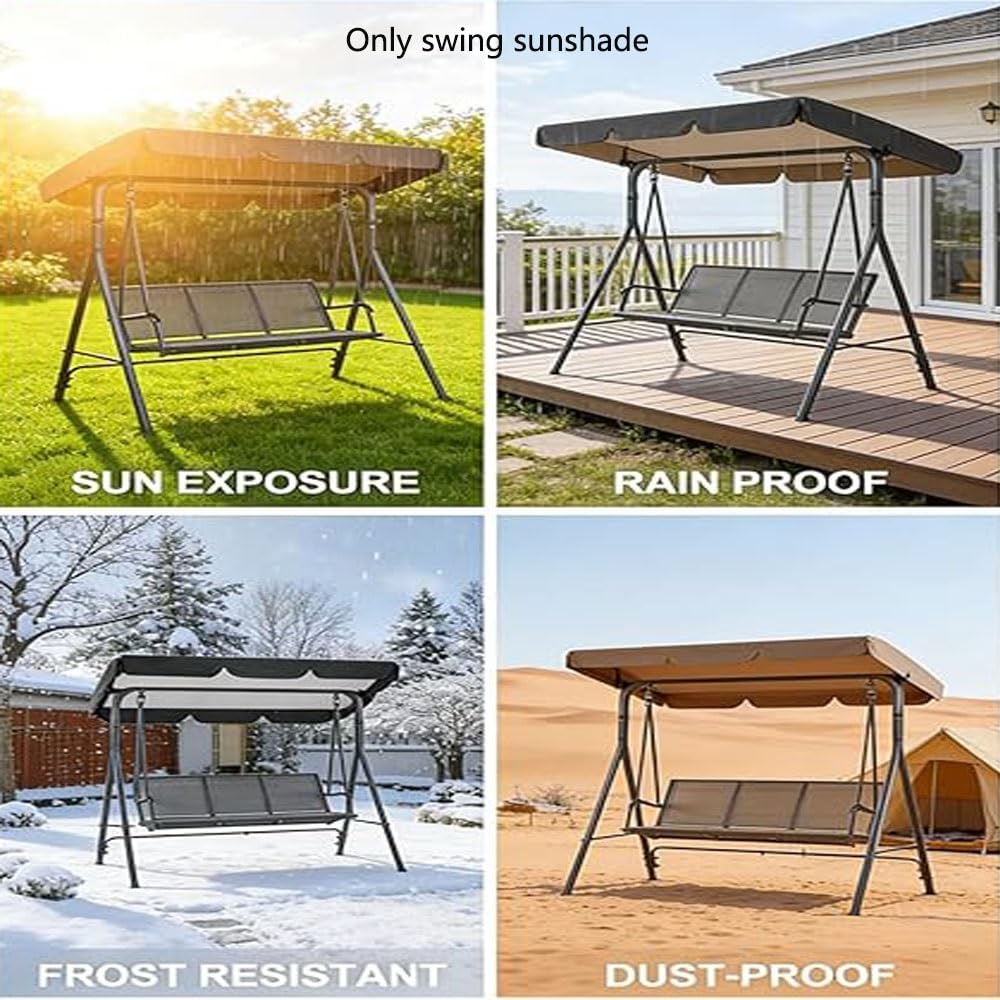 Generic Cubierta Balancín Toldo De Repuesto para Columpio De Jardín | Impermeable, Resistente Al Viento, Para Patio Al Aire Libre Para Columpio De 3 Plazas(Red,98x72.8in-249x185cm)