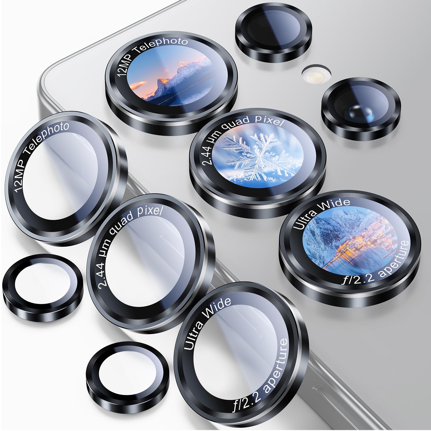 Uyiton for Samsung Galaxy S25 Ultra Camera Lens Protector, Unique Design