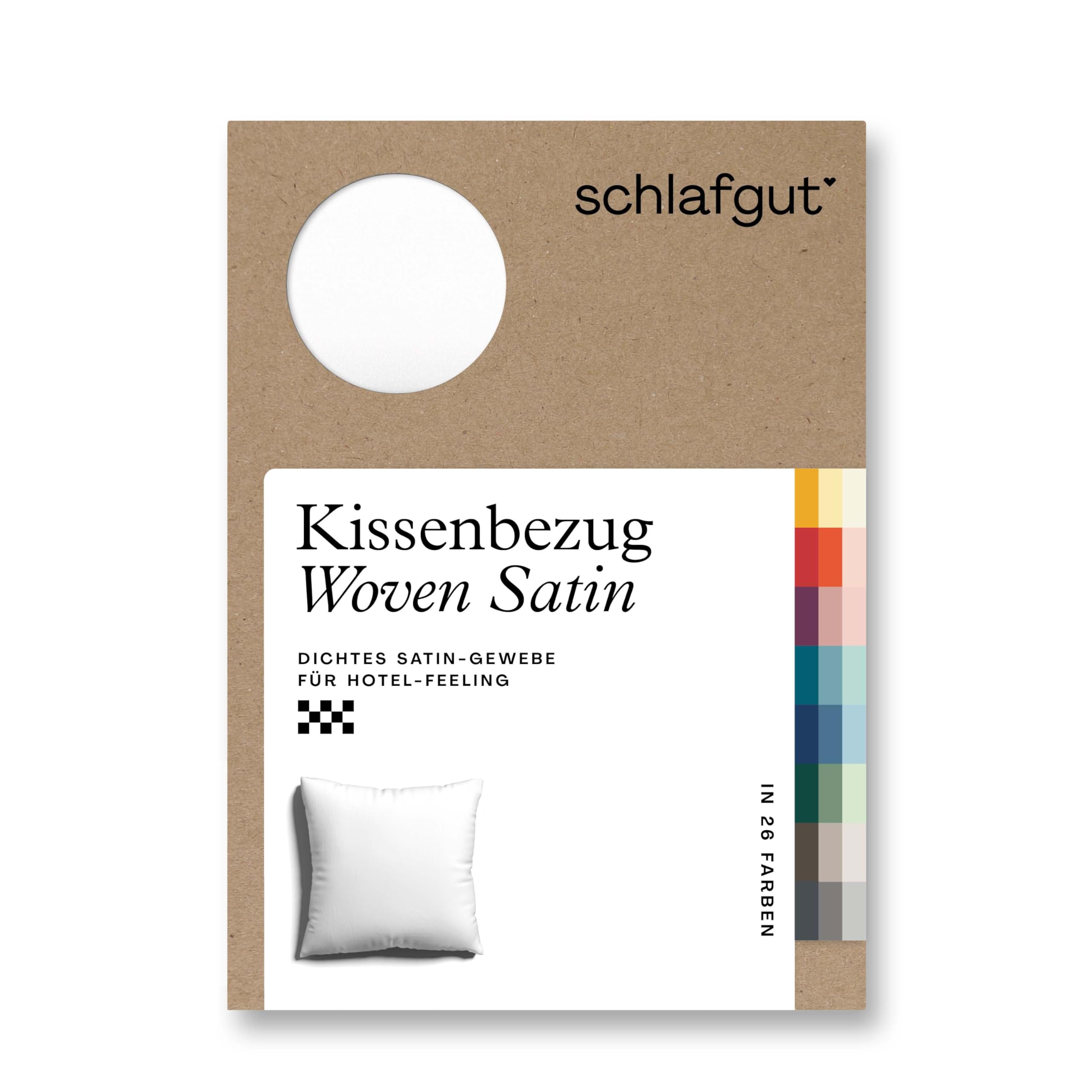 schlafgut Woven Satin Kissenbezug 80x80 cm Full-White Uni in Premium Hotelqualität, Kopfkissenbezug einzeln mit 100% weicher Baumwolle