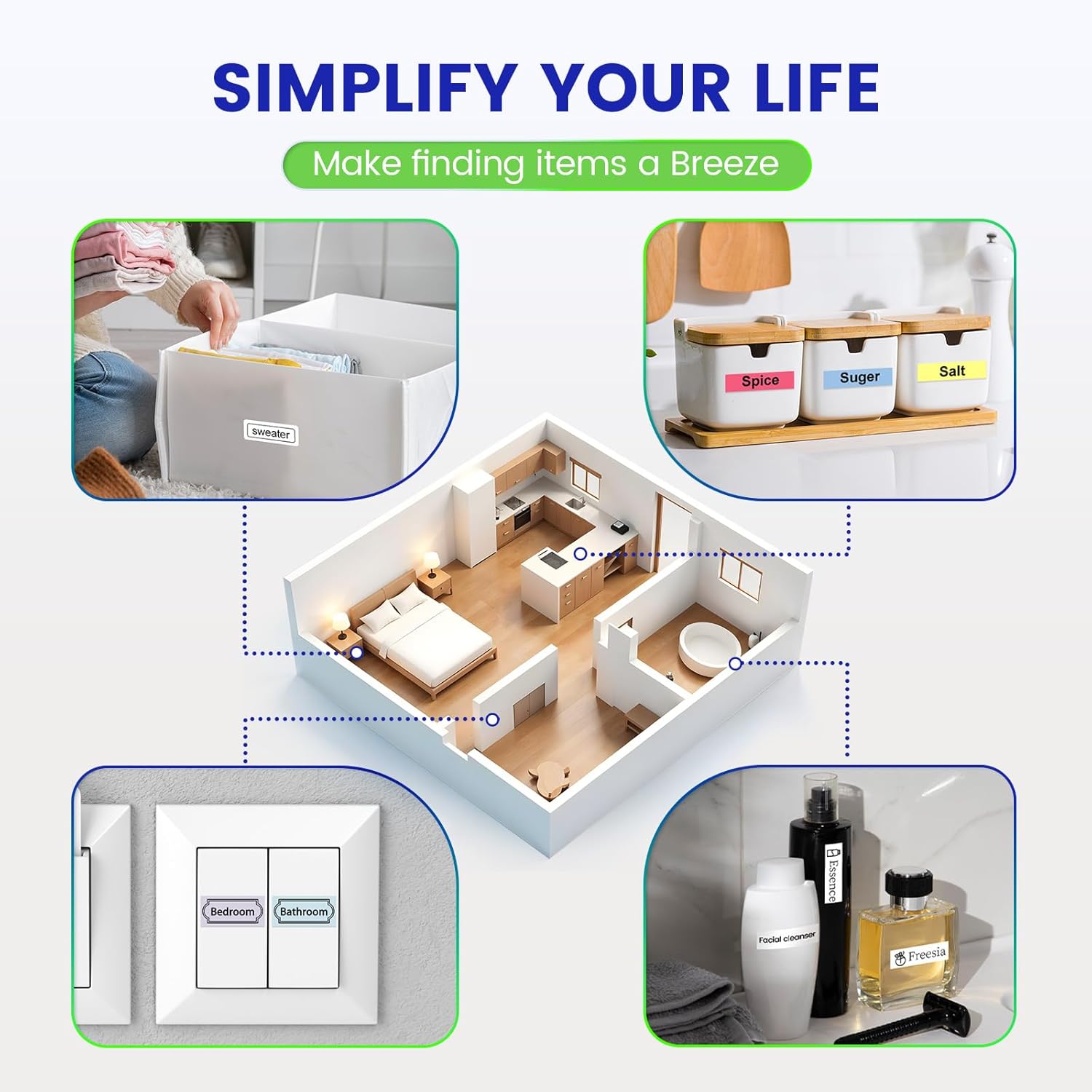 Vixic Label Maker Waterproof-Labels, Label Maker Machine with-Tape, Rechargeable Label Makers Printer Portable, M950 Backlit Labeler with Keyboard Support Bluetooth for Home Office Kids School Items - Image 8