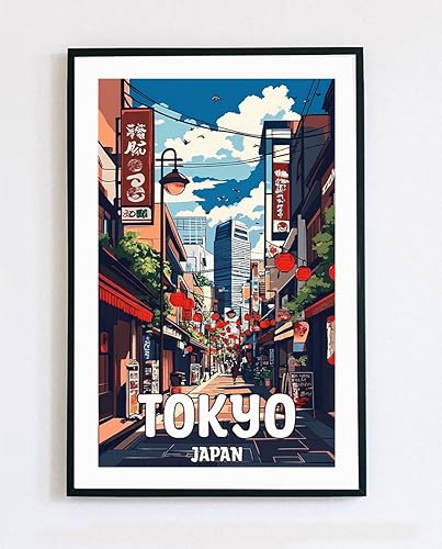 Miniatura 1 de Póster de pared de Tokio Japón, póster de Japón, póster de viaje de la ciudad de Tokio, obra de arte japonesa, póster retro de Japón, pintura de