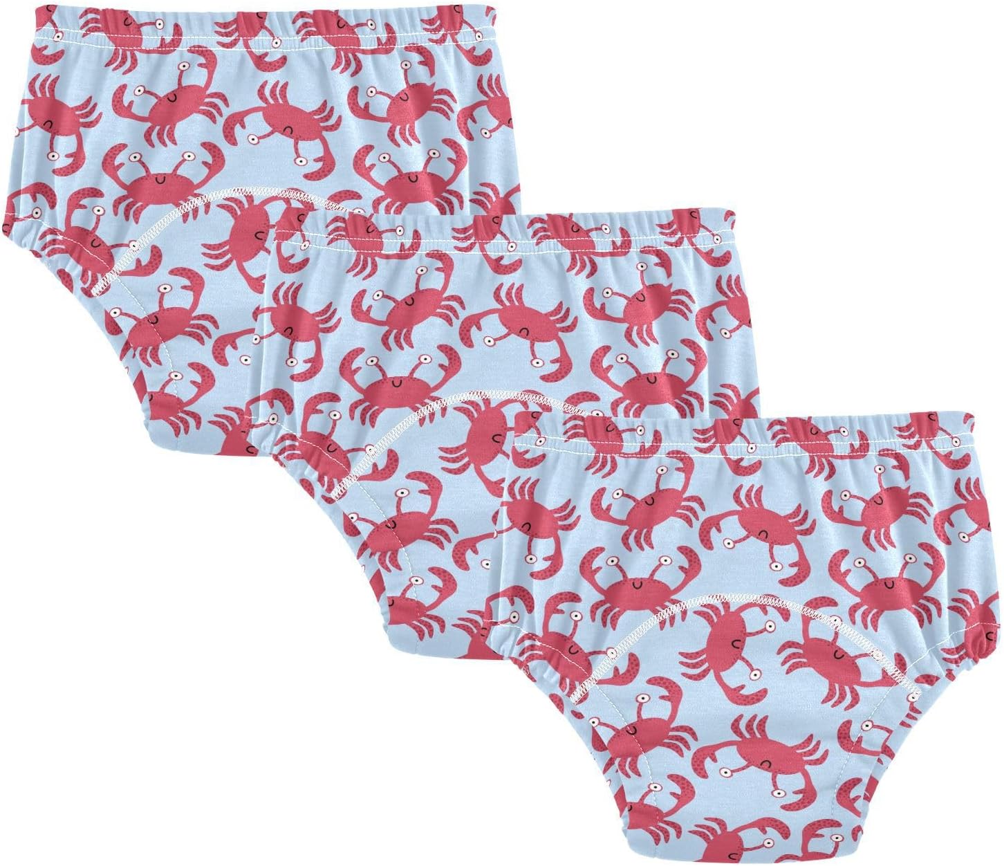 Crabs Potty Training Underwear 3 Packs Soft Toilet Training Pants for Toddler Girls Boys 4T
