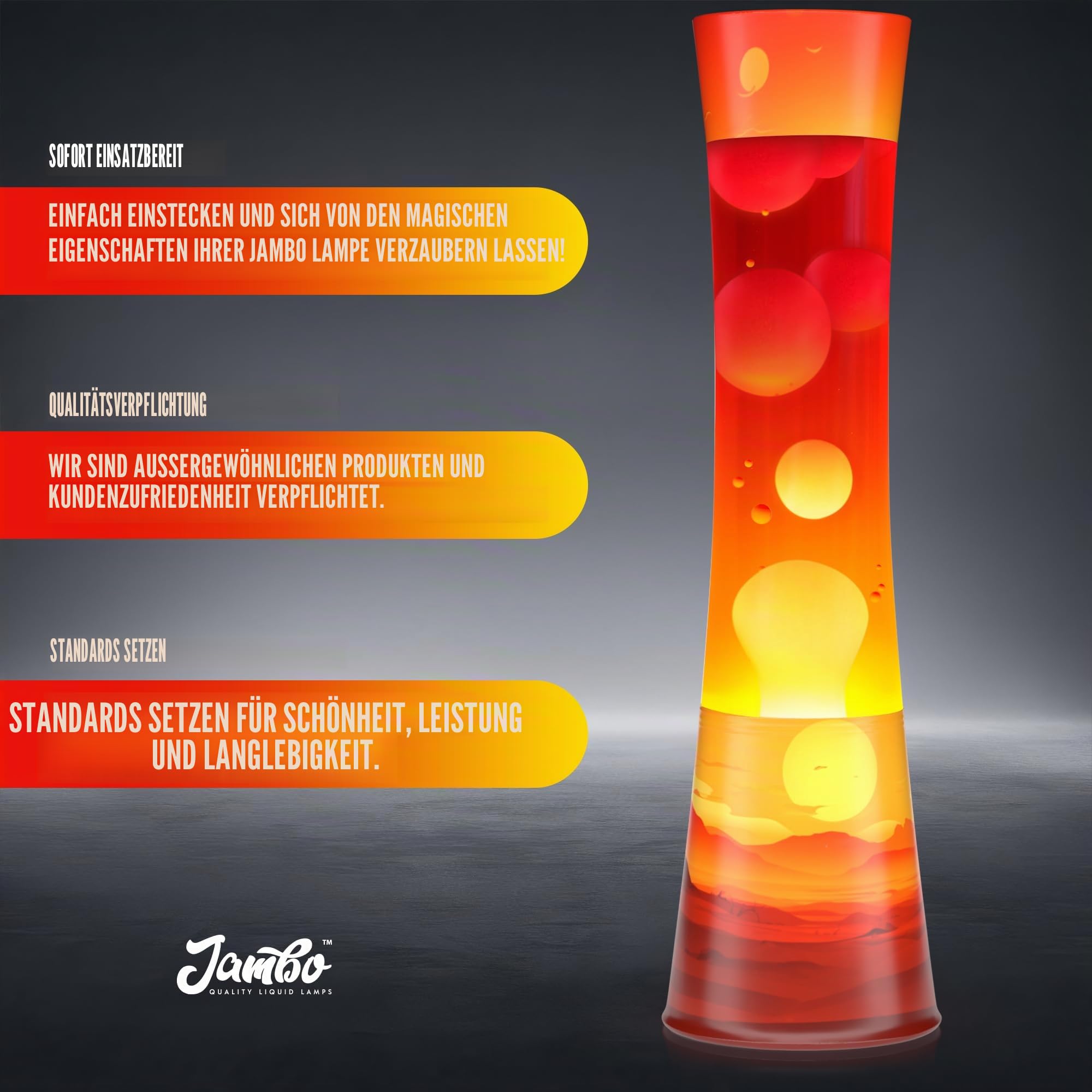 Jambo 15,5" Verbesserte Bewegungslampe mit Sunset-Dekor, Stimmungslicht, Schöne Wohn-Deko, Lampe für Wohnzimmer & Schlafzimmer, Entspannendes Nachtlicht für Teenager, Kinder & Erwachsene